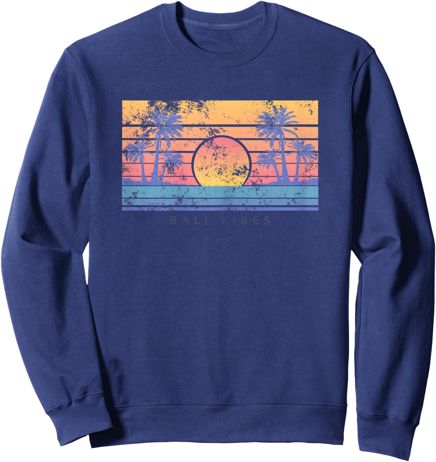 Bali Beach Vibes Distressed Women Sweatshirt - Sweatshirt | Navy