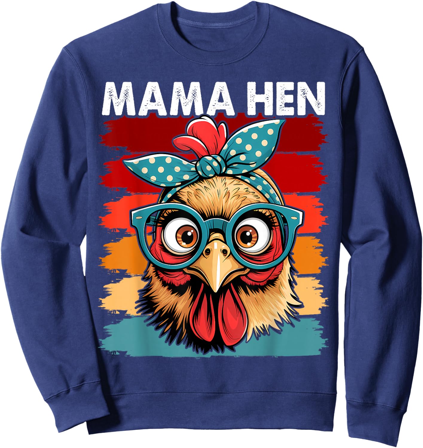 Vintage Mama Hen Chicken for Mom Farm Sweatshirt - Sweatshirt | Navy