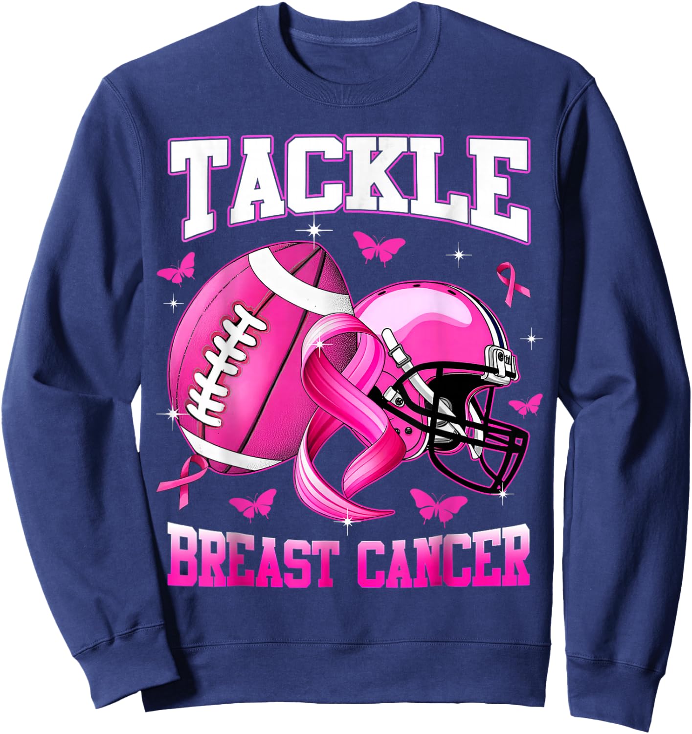 Tackle Breast Cancer Awareness American Football Sweatshirt - Sweatshirt | Navy