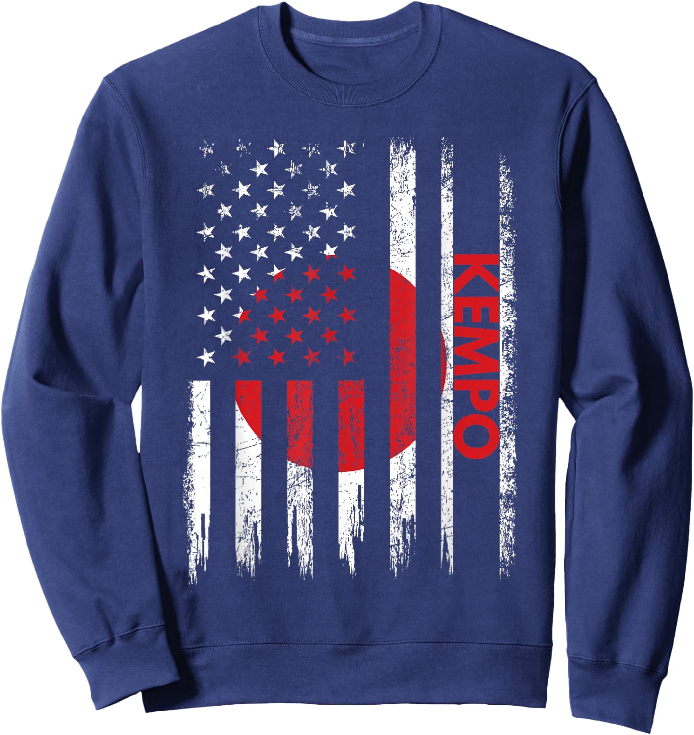 Kempo American Flag Karate Japanese Martial Arts Sweatshirt - Sweatshirt | Navy