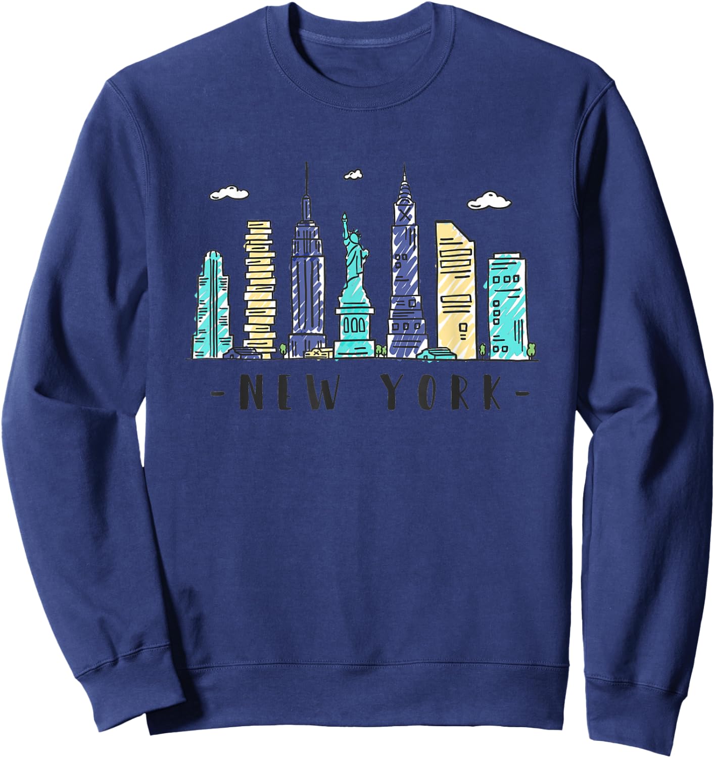New York Skyline NYC NY City USA America Souvenir Gift Sweatshirt - Sweatshirt | Navy