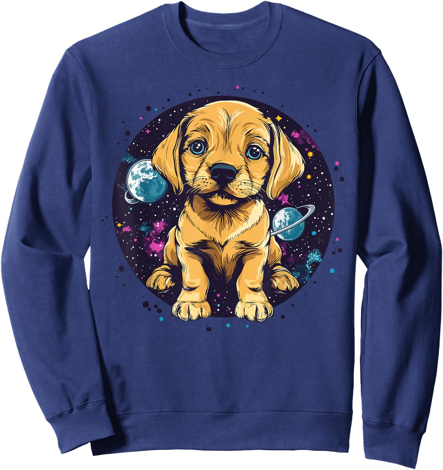 Puppy In Space Cute Cosmic Adventure Sweatshirt - Sweatshirt | Navy