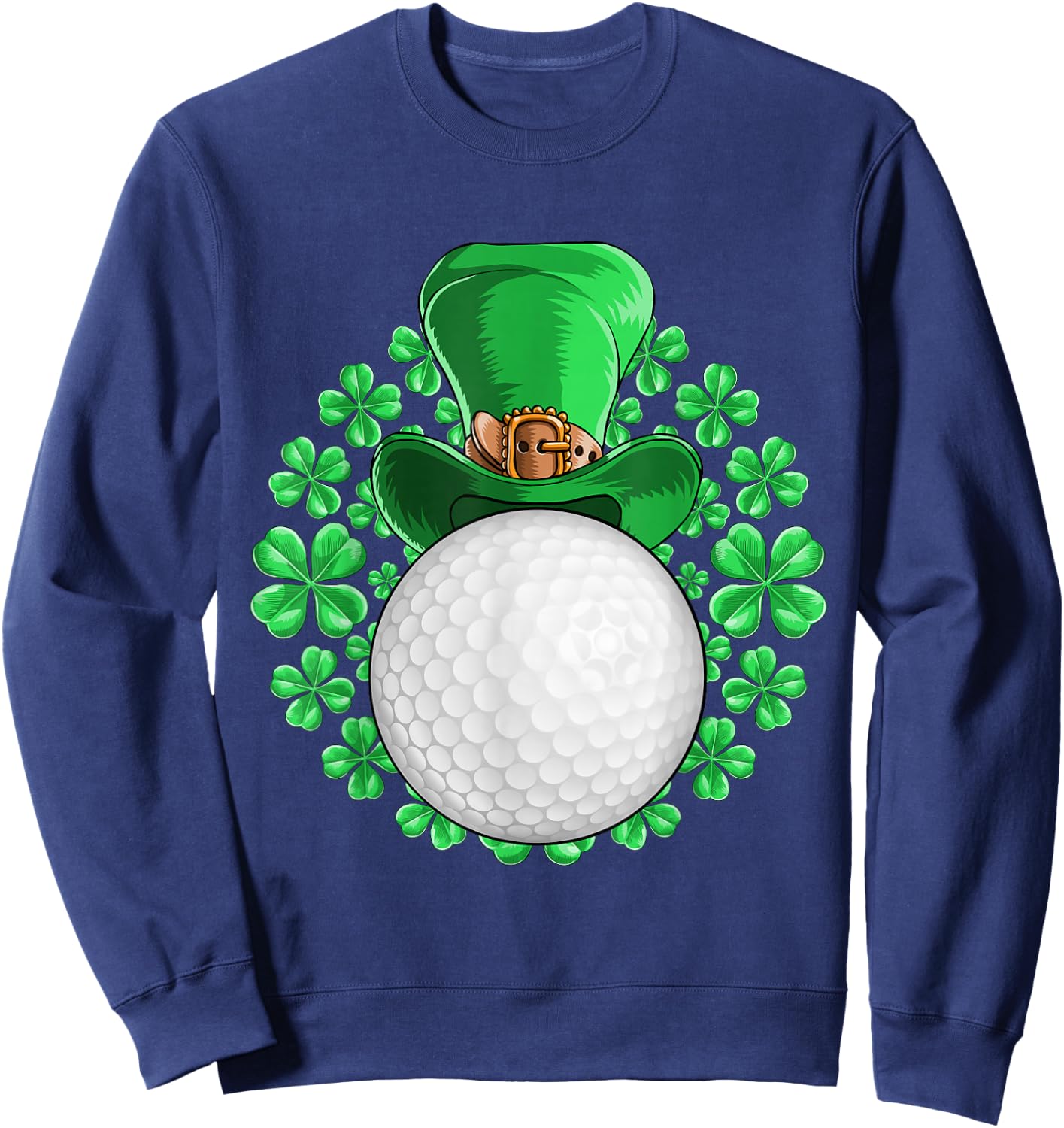 St Patricks Day Golfing Golf Clover Men Women Kids Sweatshirt - Sweatshirt | Navy