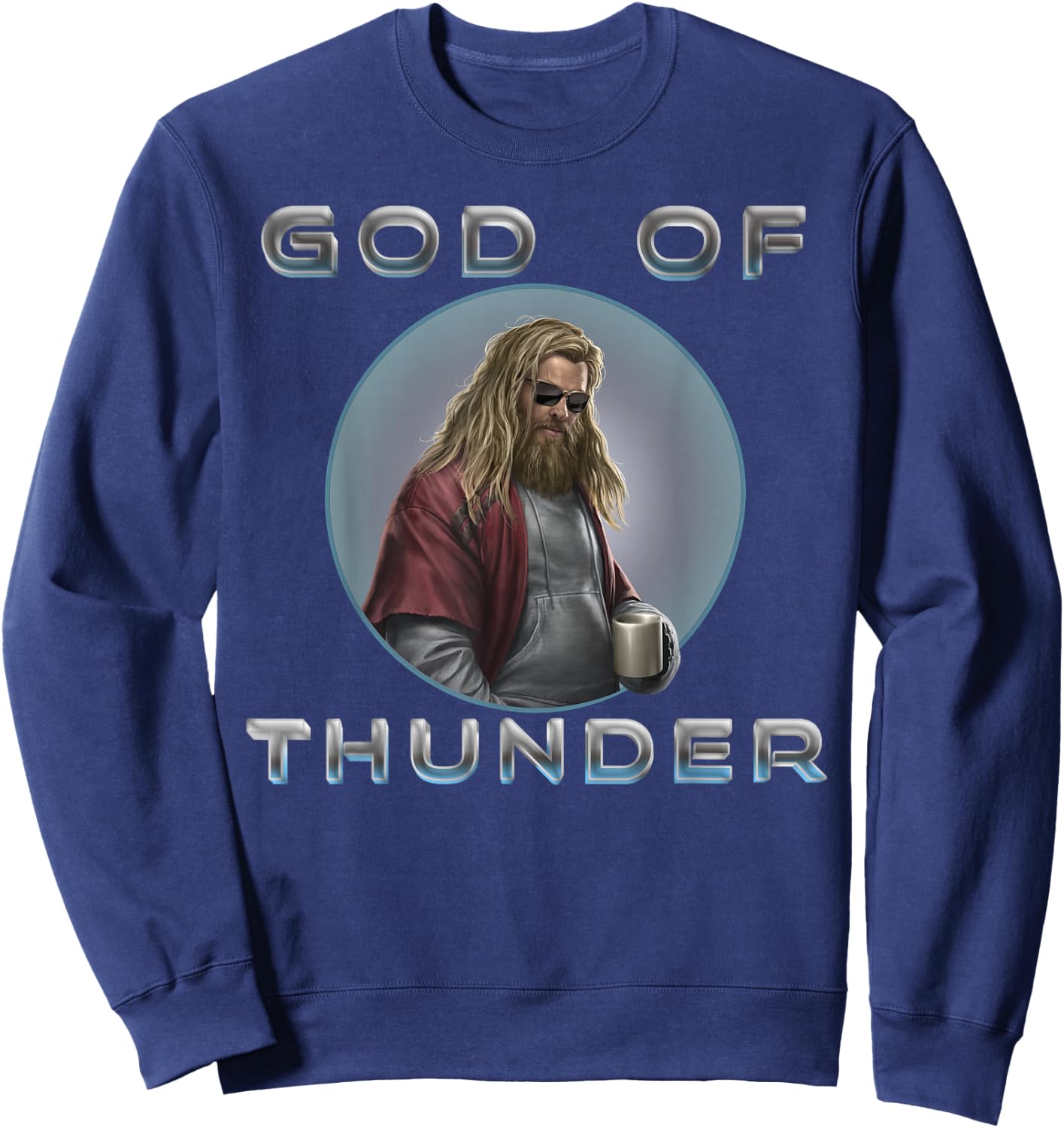 Marvel Avengers: Endgame Thor God of Thunder Circle Portrait Small Sweatshirt - Sweatshirt | Navy