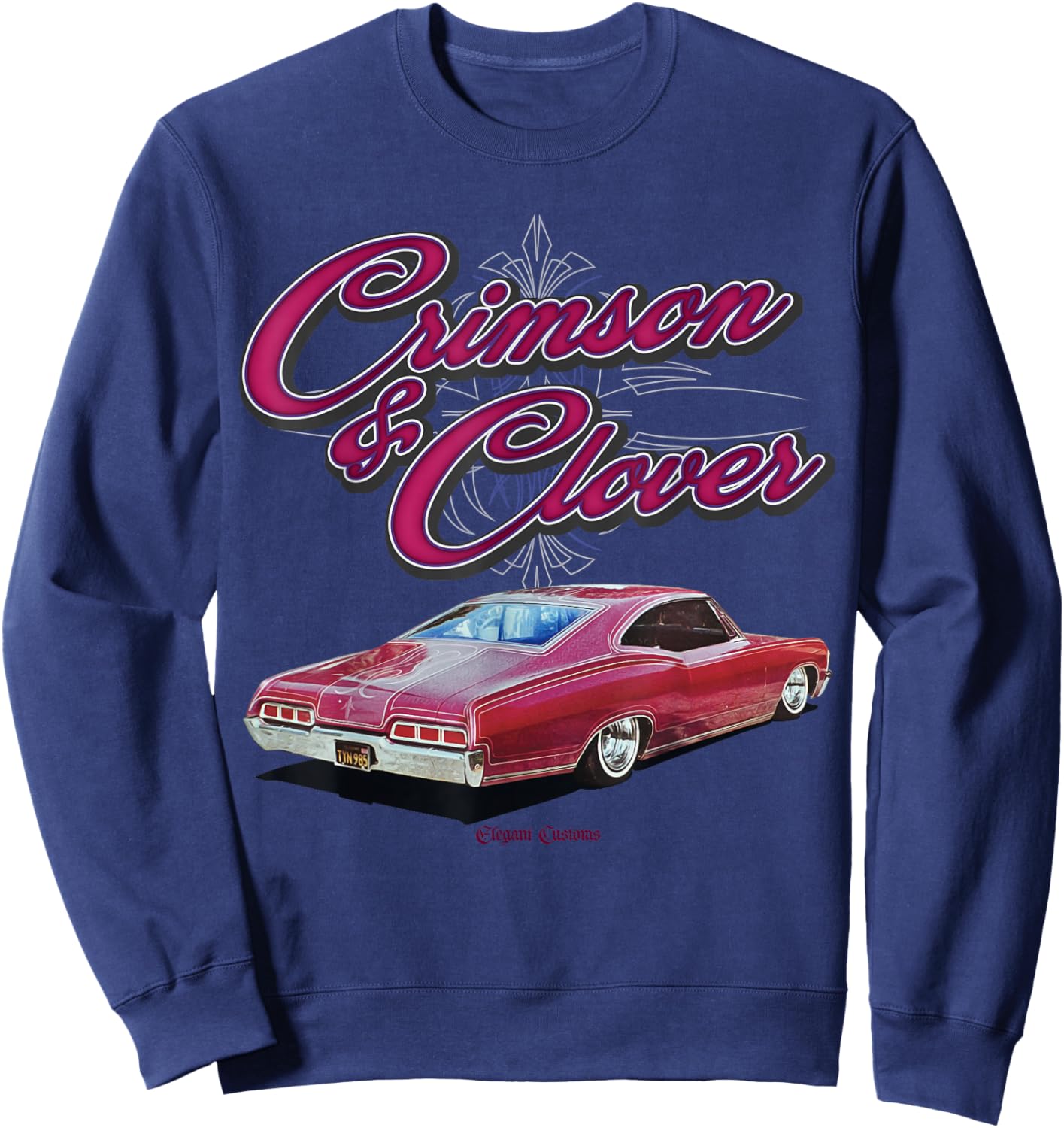 1967 Low Low Crimson & Clover Low Rider Kustom Lead Sled Hot Sweatshirt - Sweatshirt | Navy