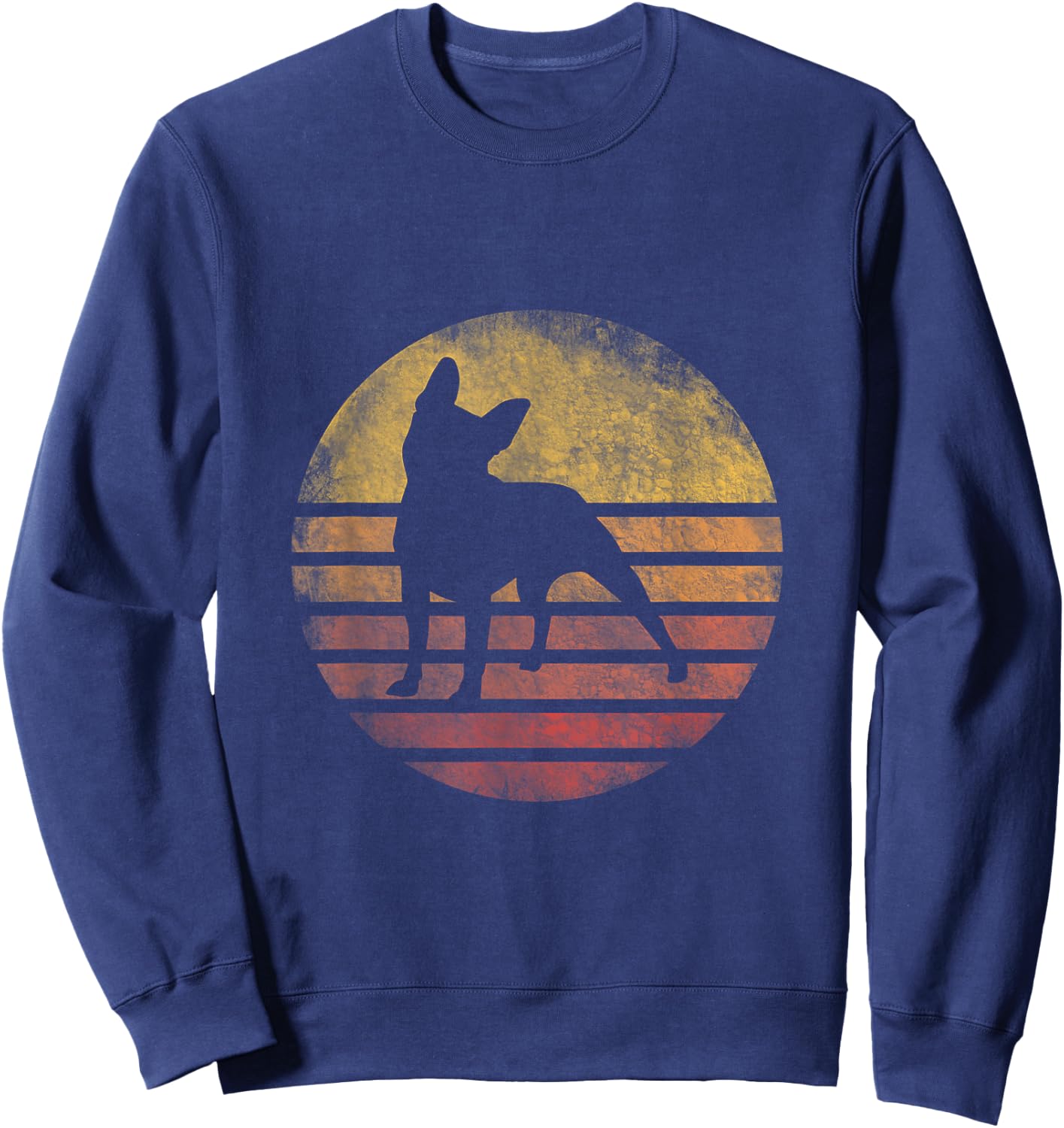 Retro Vintage Boston Terrier Dog Shirt 70s Silhouette Breed Sweatshirt - Sweatshirt | Navy