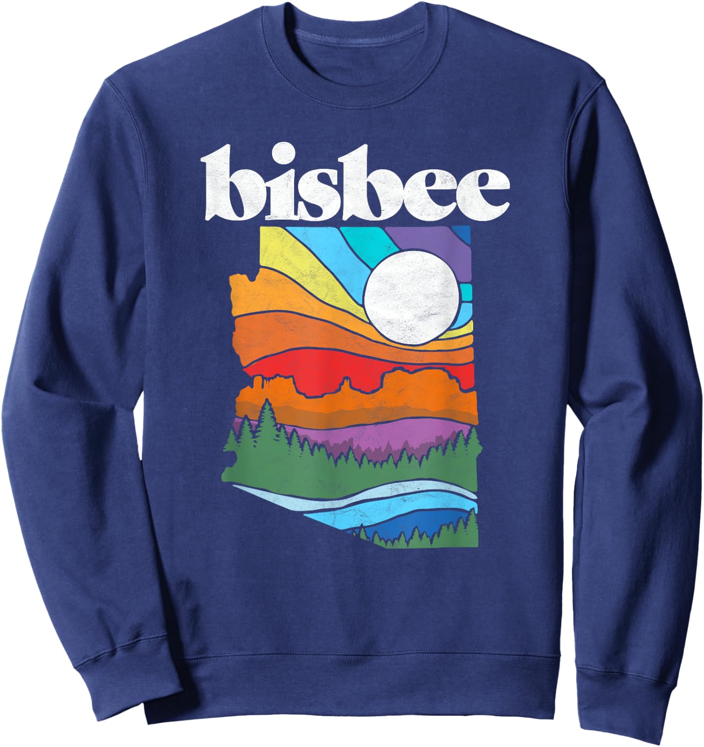 Bisbee Arizona Vintage Nature Design Outdoor Graphic Sweatshirt - Sweatshirt | Navy