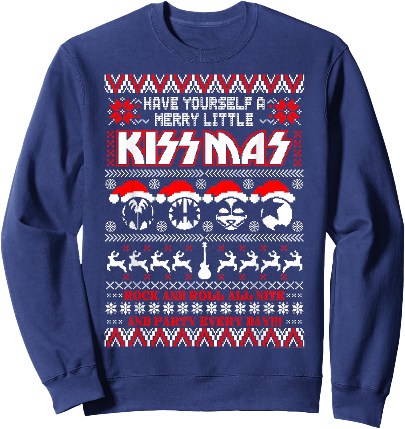 KISS - Merry Little KISSmas Sweatshirt - Sweatshirt | Navy