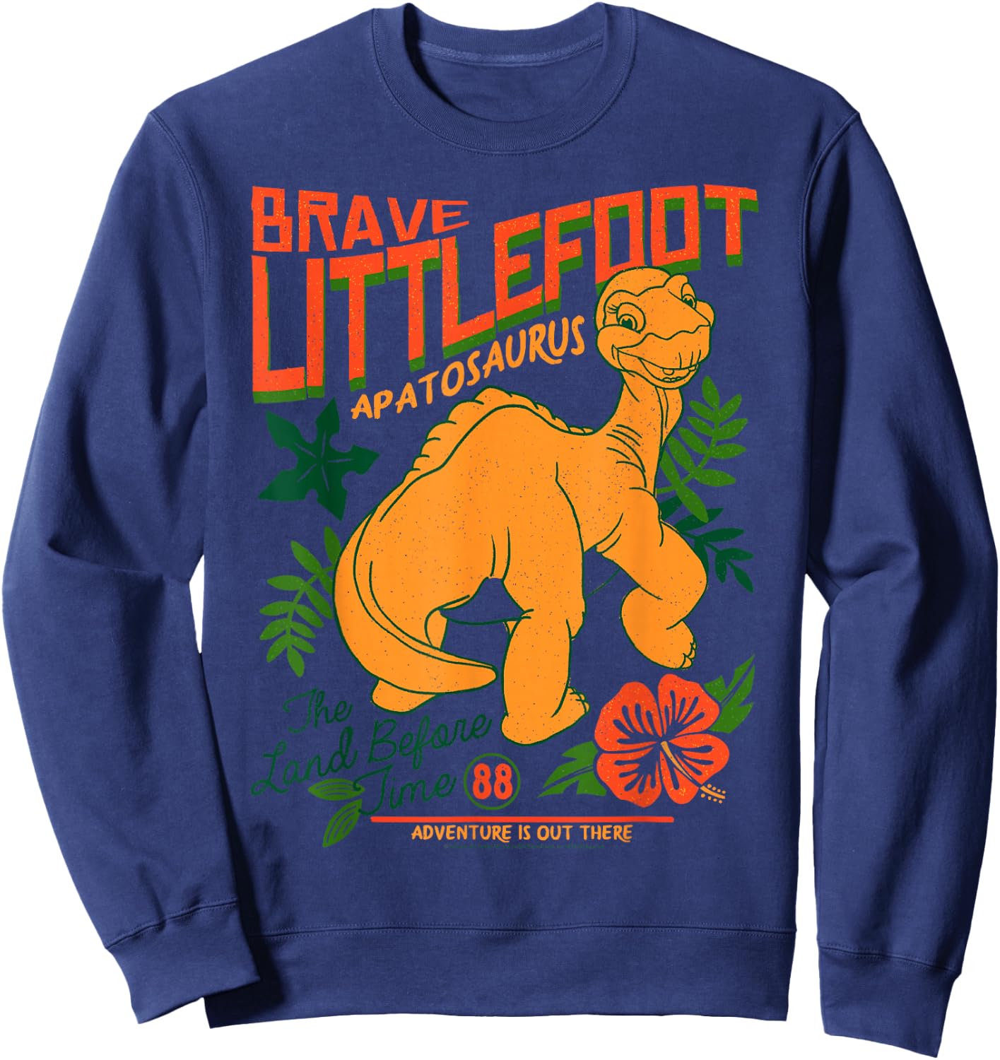 Land Before Time Brave Littlefoot Adventure is Out There Small Sweatshirt - Sweatshirt | Navy