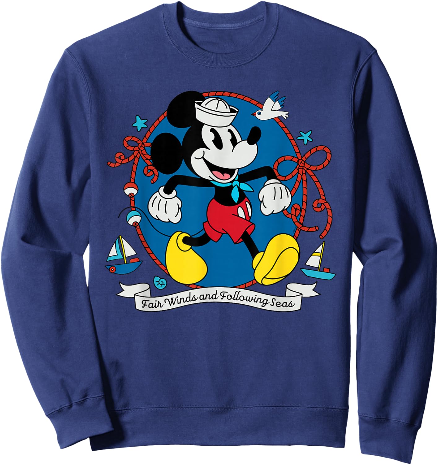 Disney Cruise Sailor Mickey Mouse Fair Winds Vacation at Sea Sweatshirt - Sweatshirt | Navy
