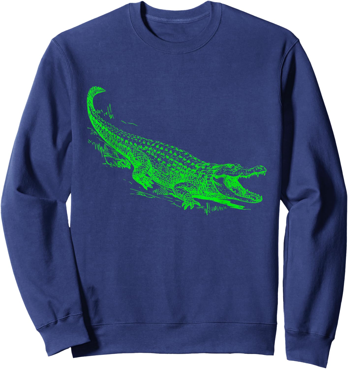 Fun Alligator Illustrative Graphic and boys Gator Sweatshirt - Sweatshirt | Navy