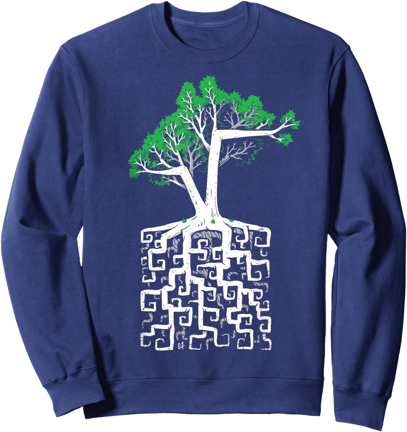 Square Root Pun with a Tree and Math Sweatshirt - Sweatshirt | Navy
