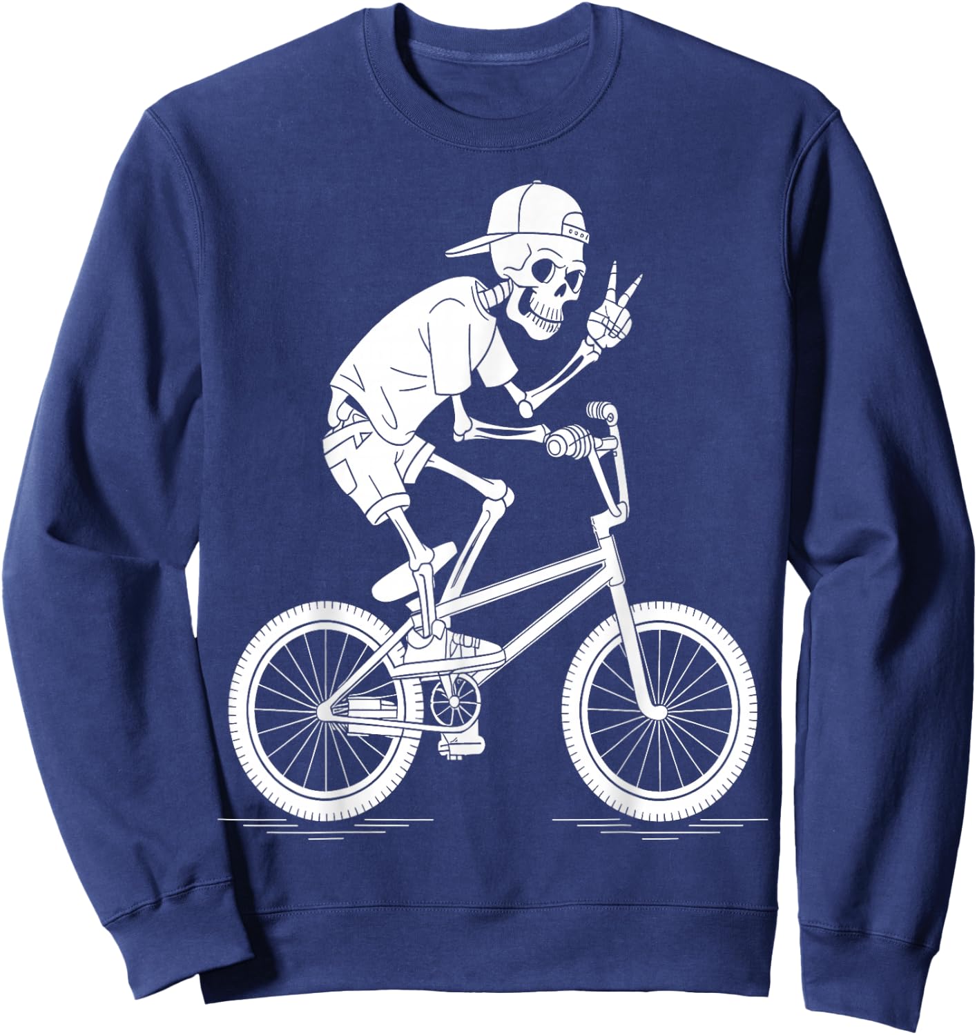 Skeleton BMX Rider Chill Cycling Sweatshirt - Sweatshirt | Navy