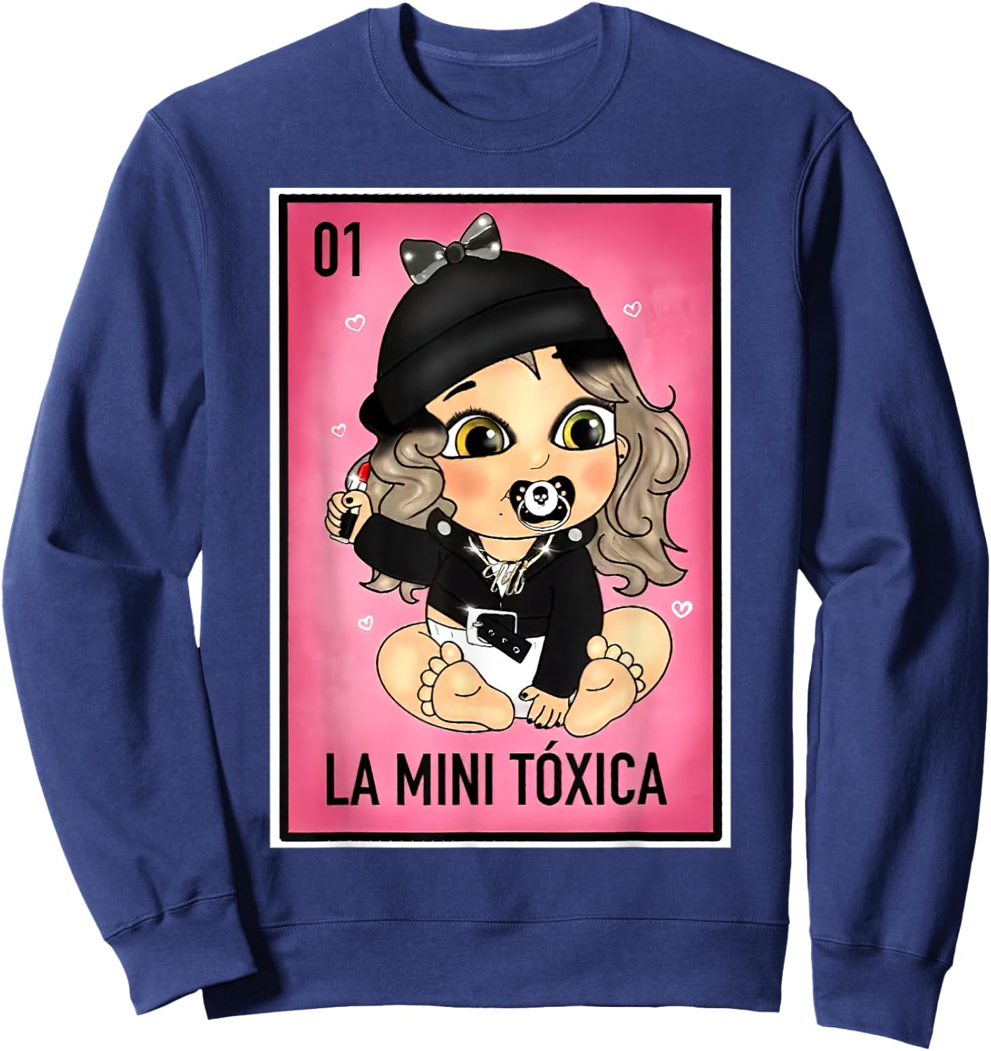 La Mini Toxica Kids Card Mexican Lottery Card Baby Girl Sweatshirt - Sweatshirt | Navy