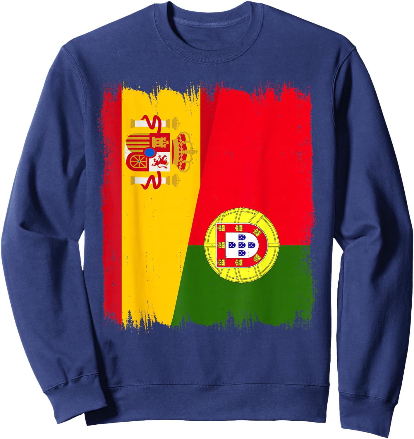Spain Portugal Flag Wear Spanish Portuguese Heritage Sweatshirt - Sweatshirt | Navy