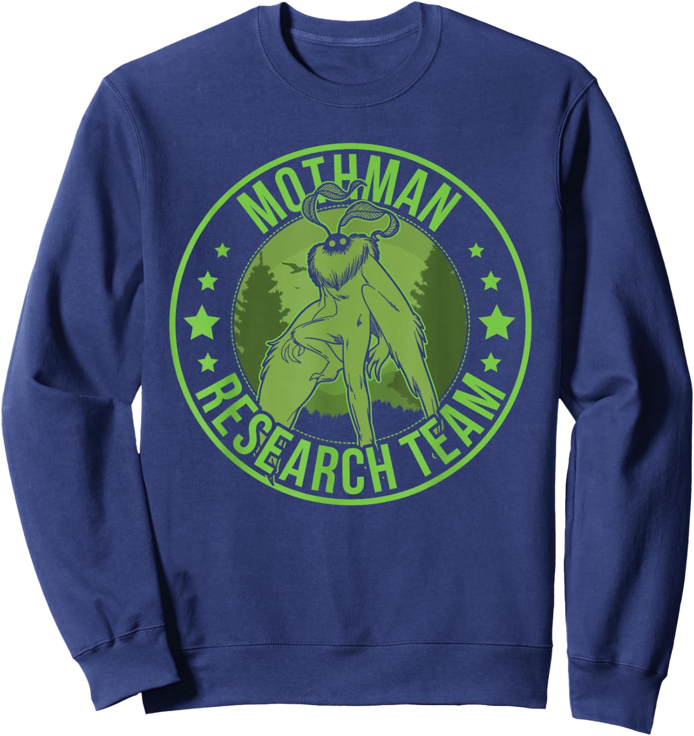 Mothman Hide & Seek Research Team Champion Cryptid Sweatshirt - Sweatshirt | Navy
