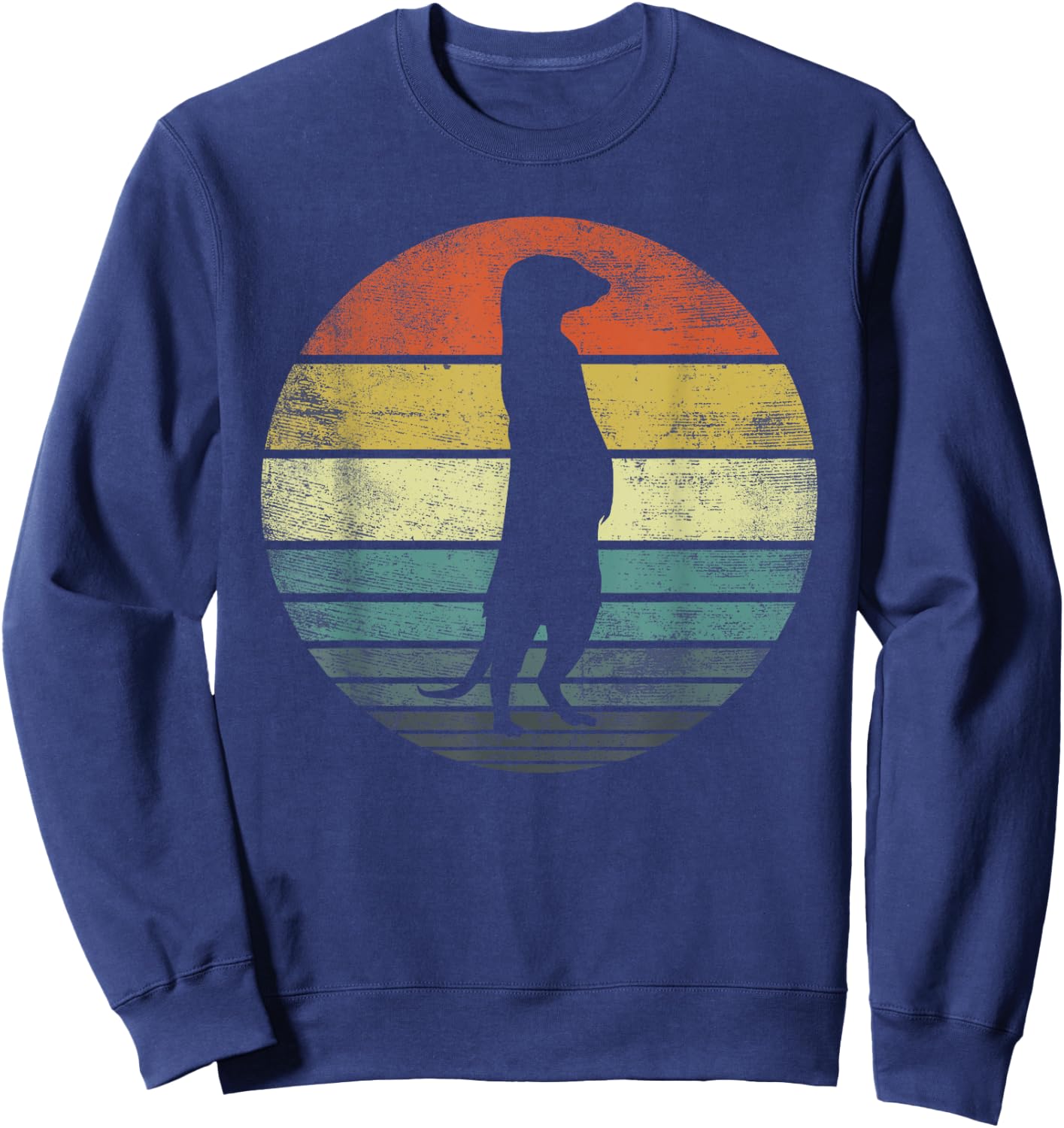 Meerkat Lover Gift Funny Retro Vintage Zoo Animal Silhouette Sweatshirt - Sweatshirt | Navy
