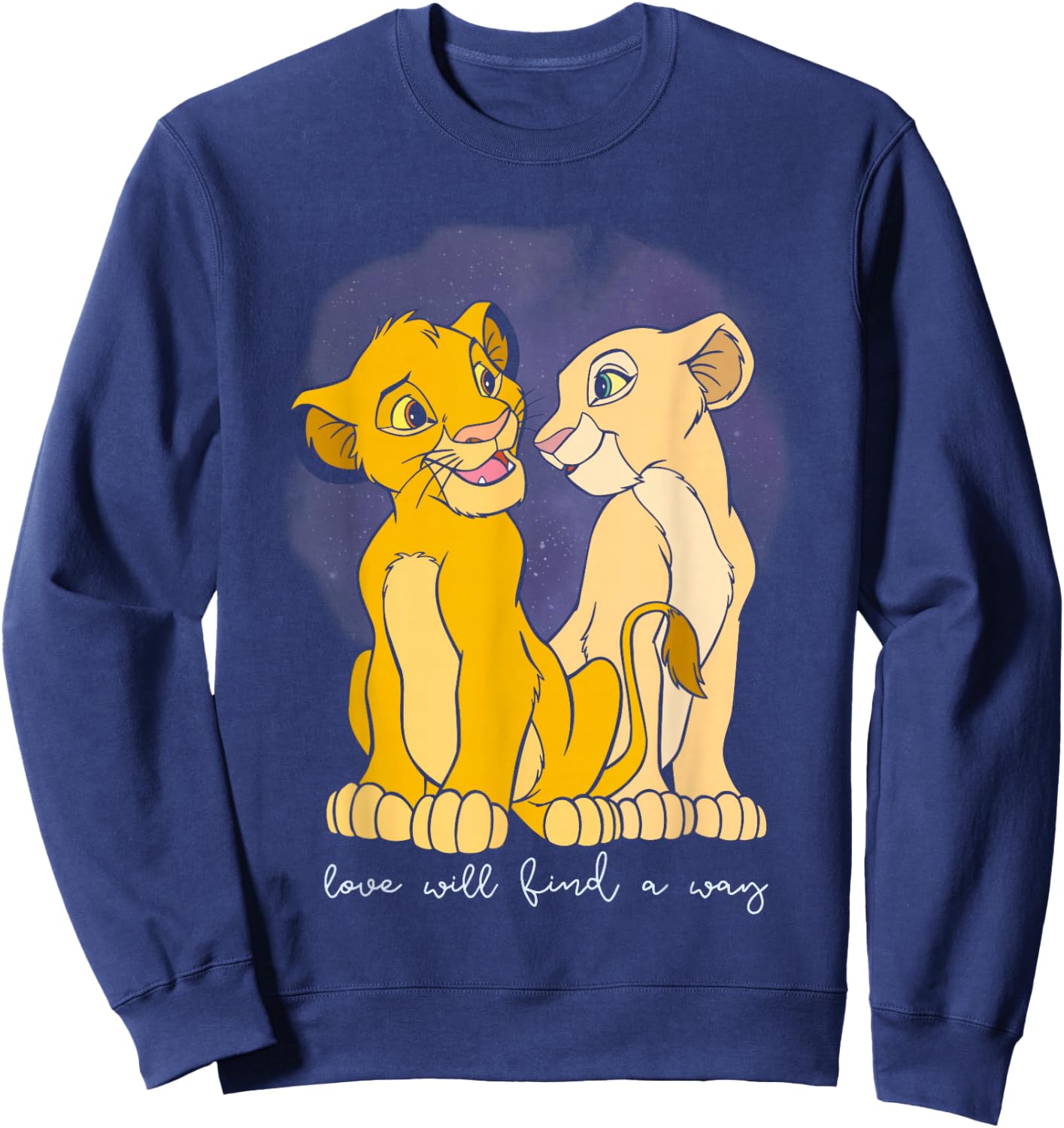 Disney The Lion King Valentine's Day Simba & Nala Vintage Sweatshirt - Sweatshirt | Navy