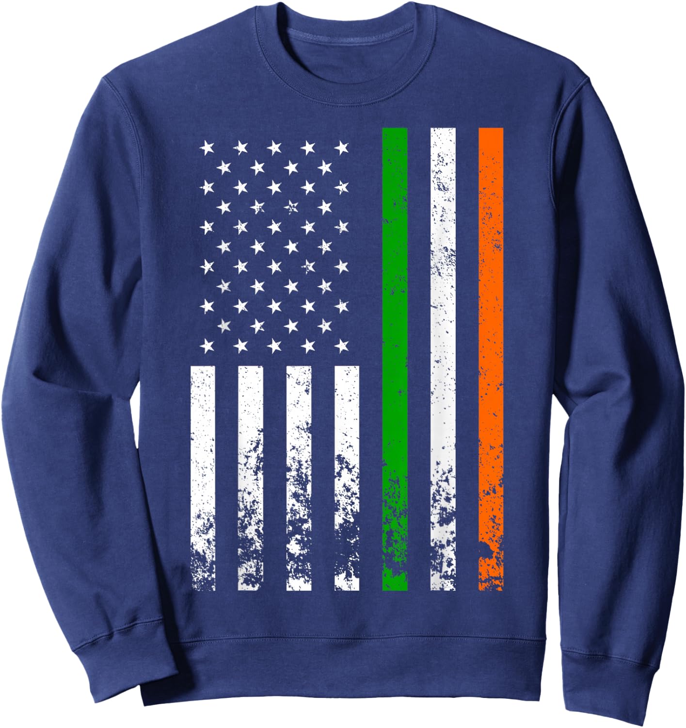 Irish American Flag Ireland Flag ST Patrick's Day Gift Lucky Small Sweatshirt - Sweatshirt | Navy