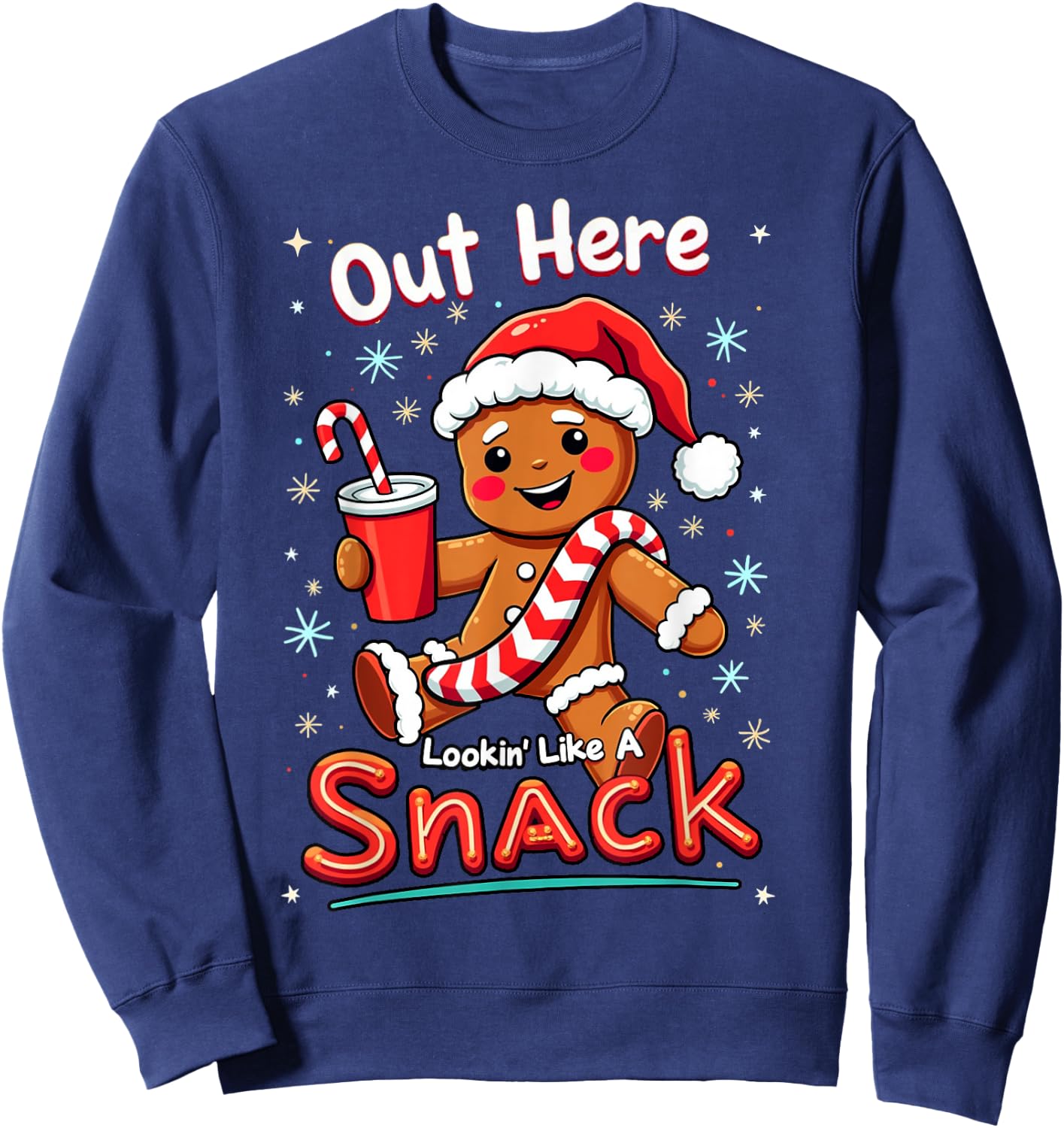 out here looking like a snack christmas funny BouJee Xmas Sweatshirt - Sweatshirt | Navy