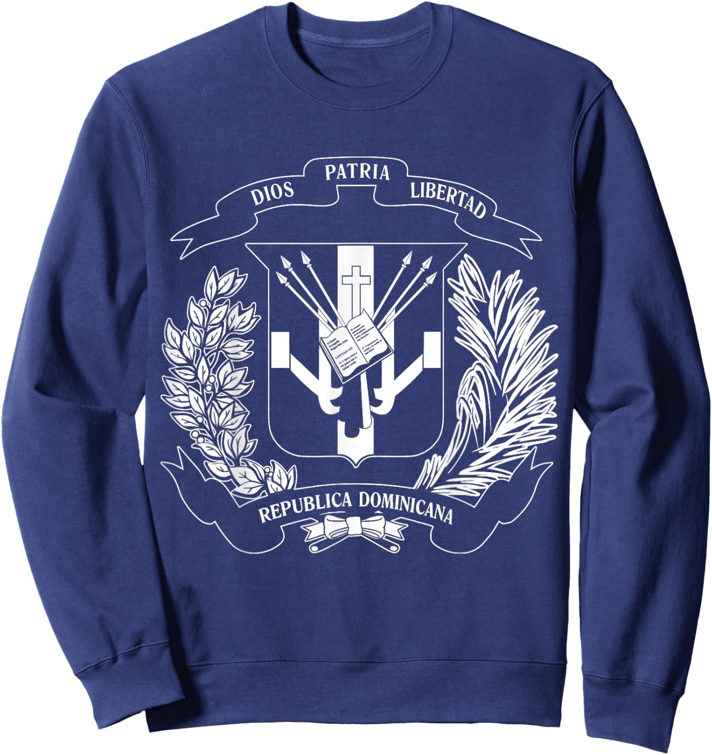 Coat of Arms Bandera Republica Dominicana Dominican Flag Sweatshirt - Sweatshirt | Navy