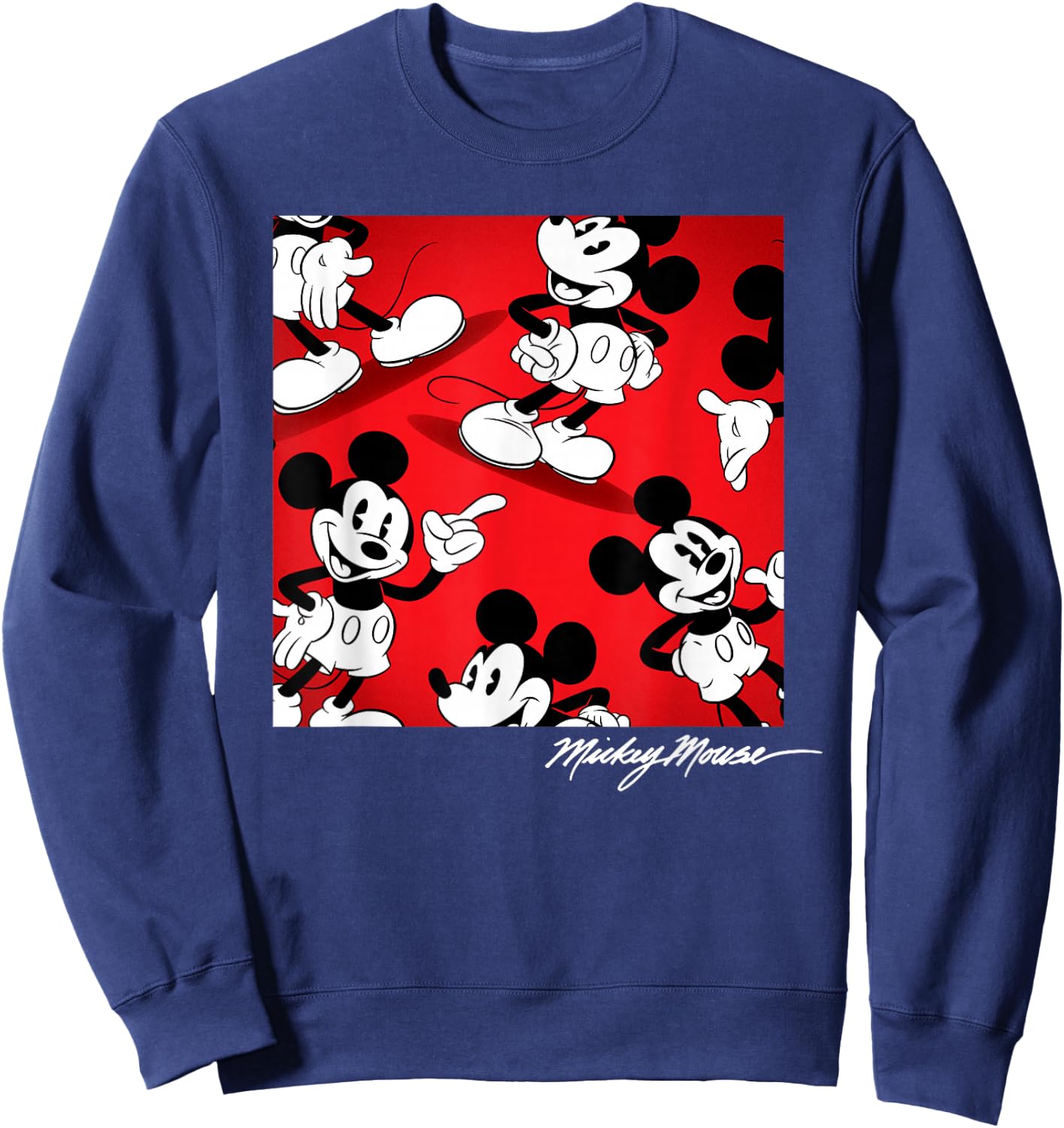 Disney - Mickey Mouse Square Signature Sweatshirt - Sweatshirt | Navy