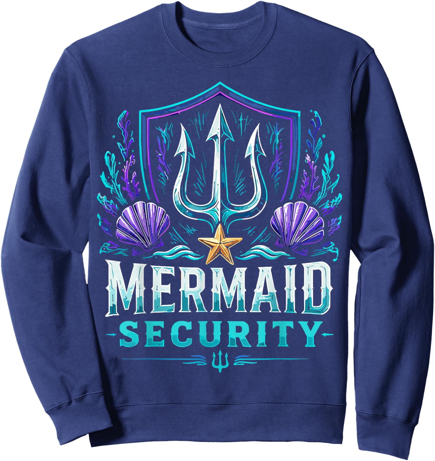 Funny Dad Mermaid Security Sweatshirt - Sweatshirt | Navy