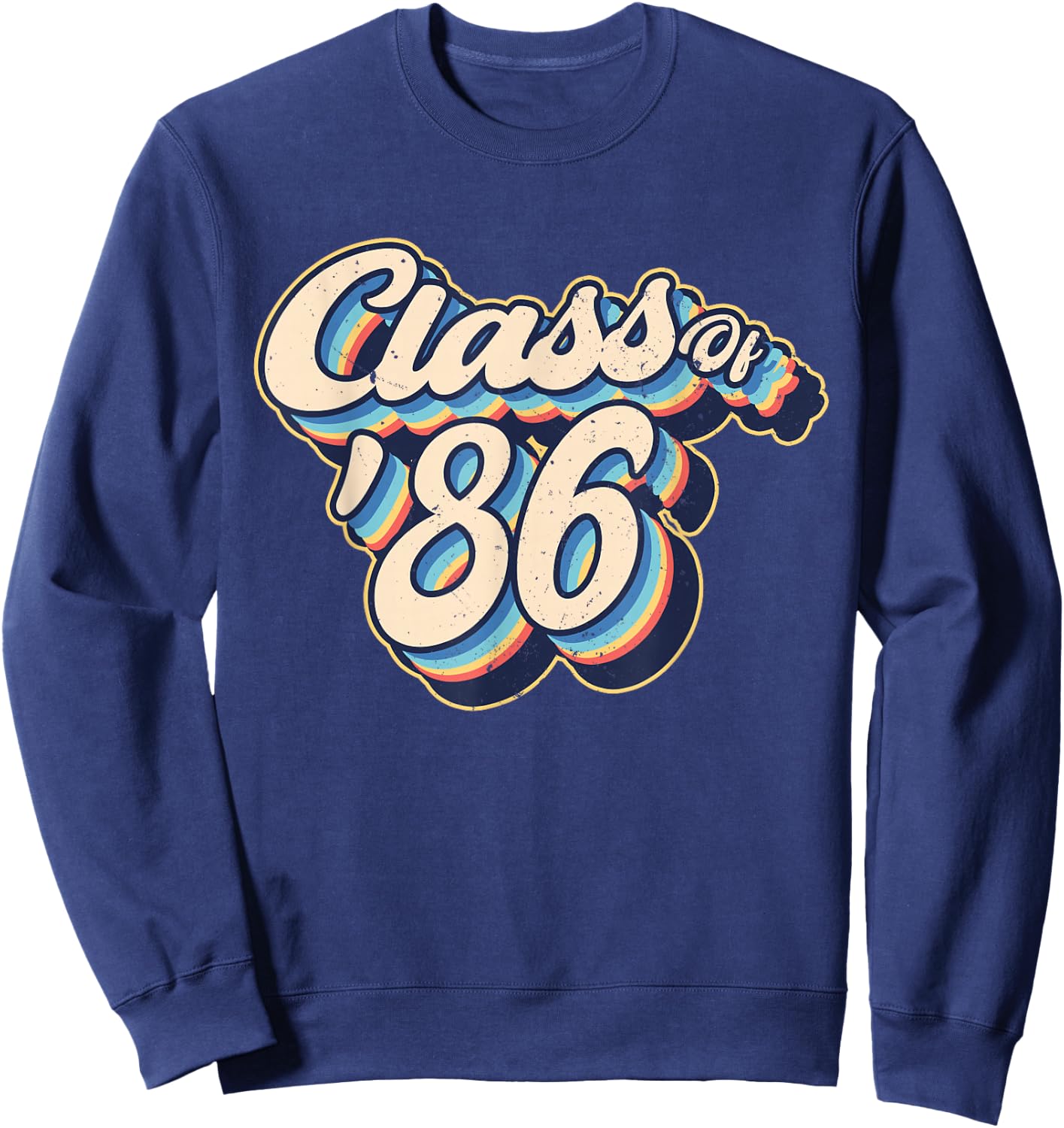 Vintage Class of 1986 Reunion High School Graduation Sweatshirt - Sweatshirt | Navy