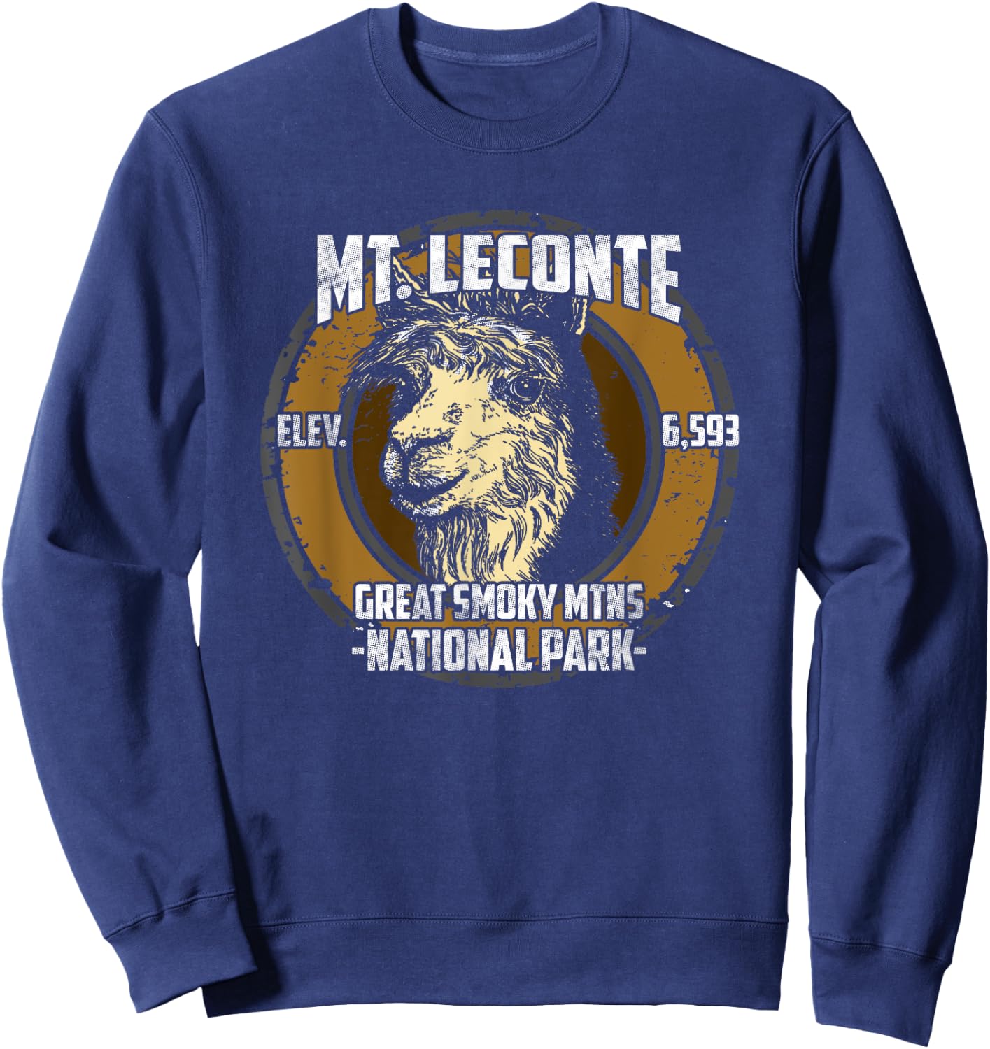 Mount Mt LeConte Llama Alpaca Smoky Mountains T Shirt Sweatshirt - Sweatshirt | Navy
