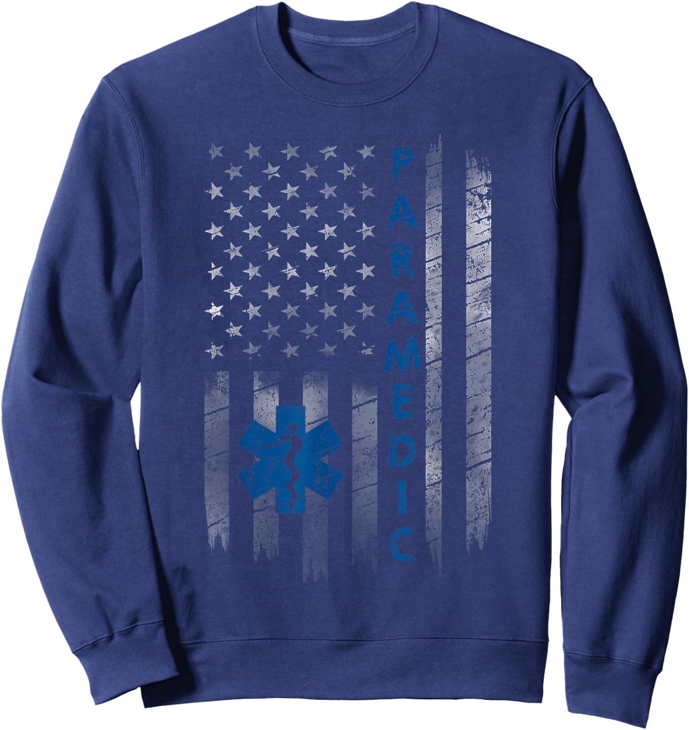 Vintage Paramedic American Flag USA Shirt EMS EMT Paramedic Sweatshirt - Sweatshirt | Navy