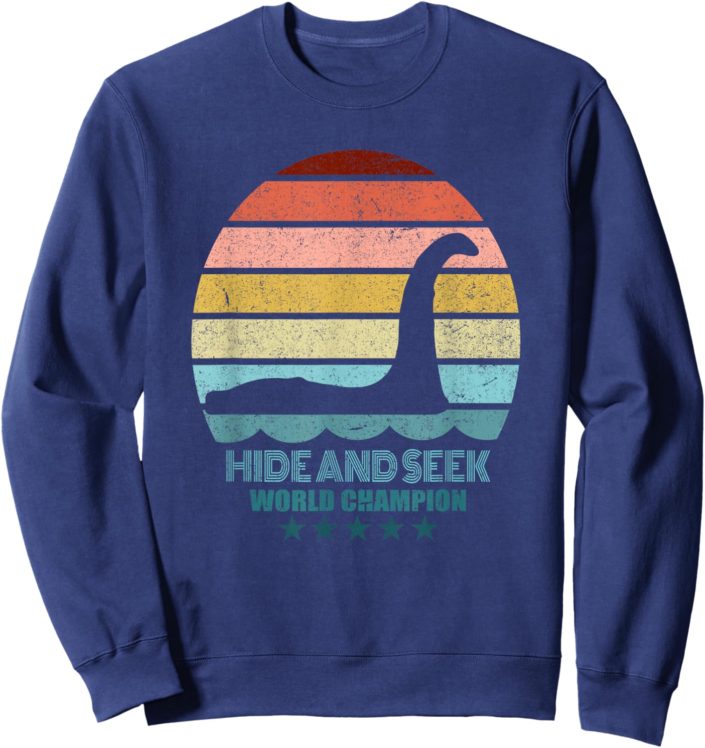 Nessie Hide And Seek Shirt - Lochness Monster Sweatshirt - Sweatshirt | Navy