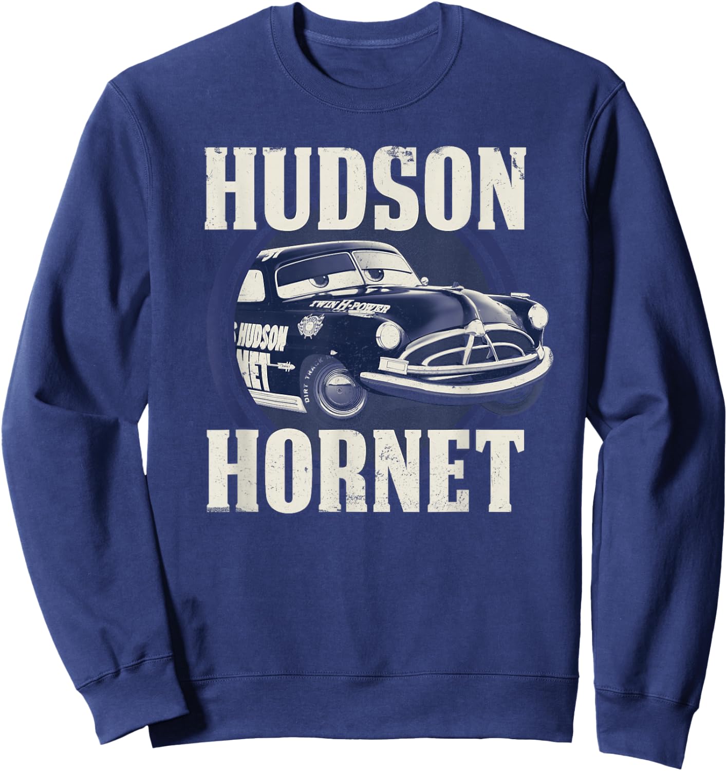 Disney Pixar Cars Hudson Hornet Vintage Race Car Badge Sweatshirt - Sweatshirt | Navy