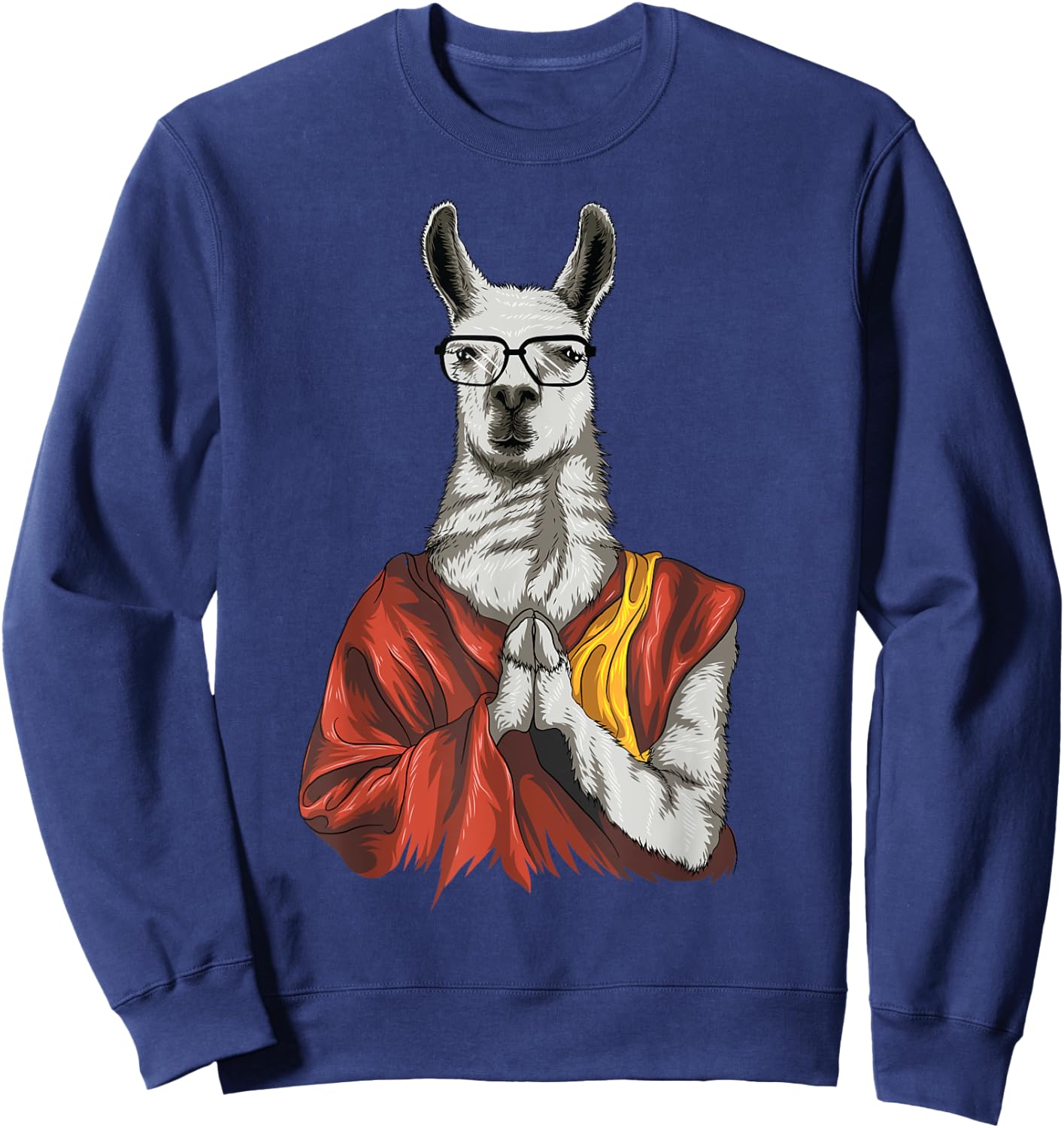 Dalai Lama Dali Llama Shirt | Cute Meditation Funny Gift Sweatshirt - Sweatshirt | Navy