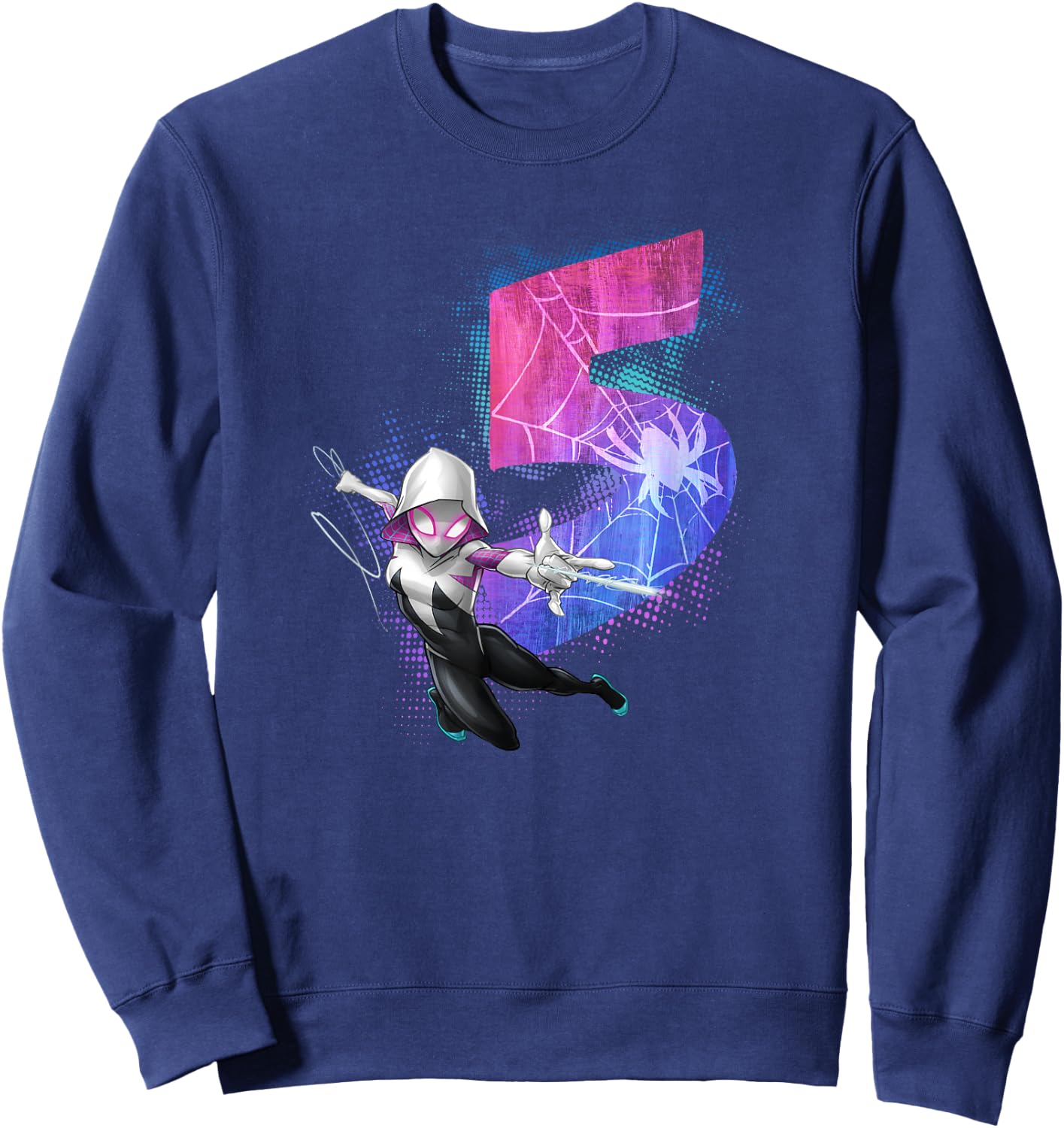 Marvel Ghost Spider Gwen Stacy 5th Birthday Graphic Sweatshirt - Sweatshirt | Navy