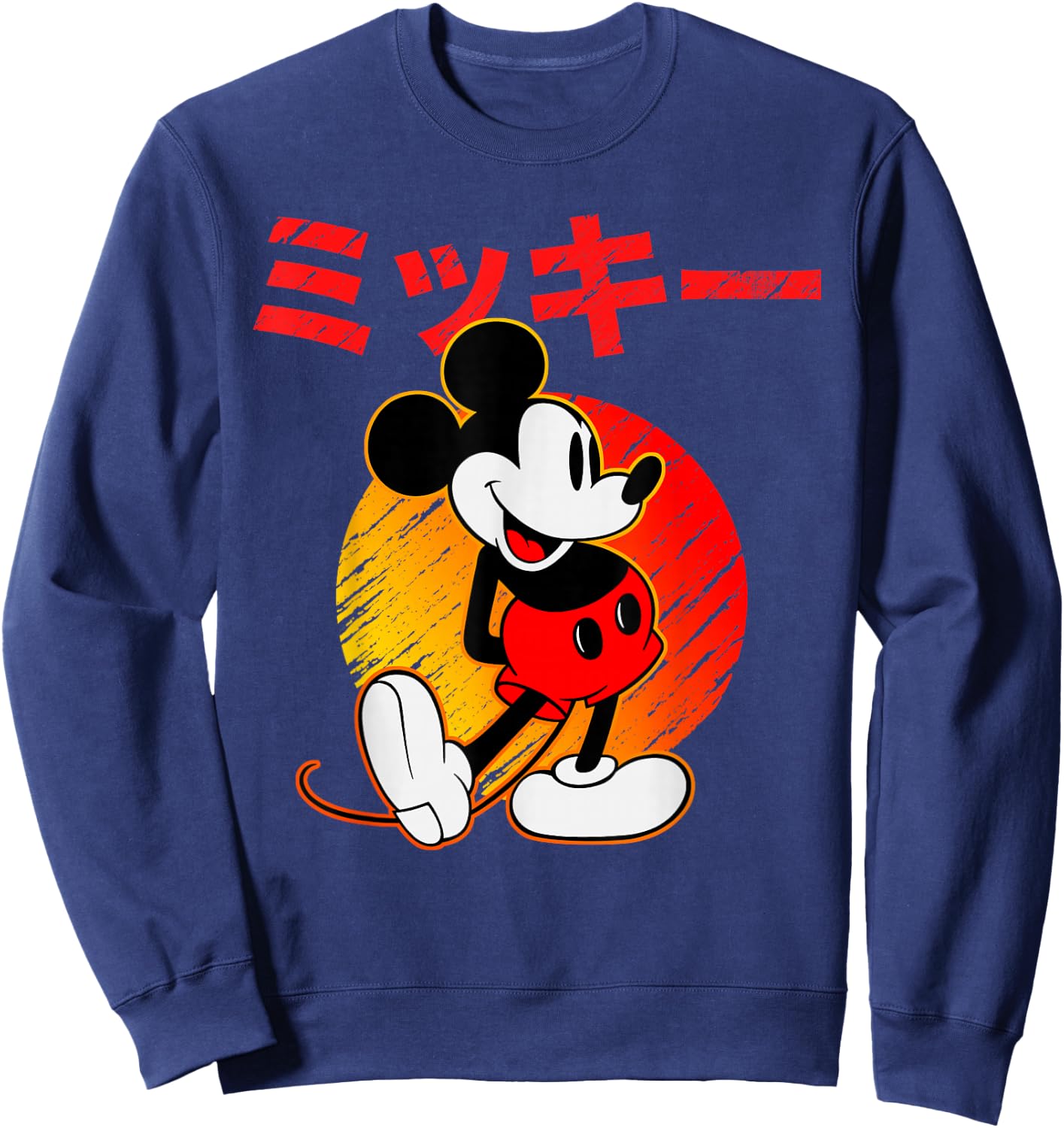 Disney - Mickey Mouse Katakana Sweatshirt - Sweatshirt | Navy