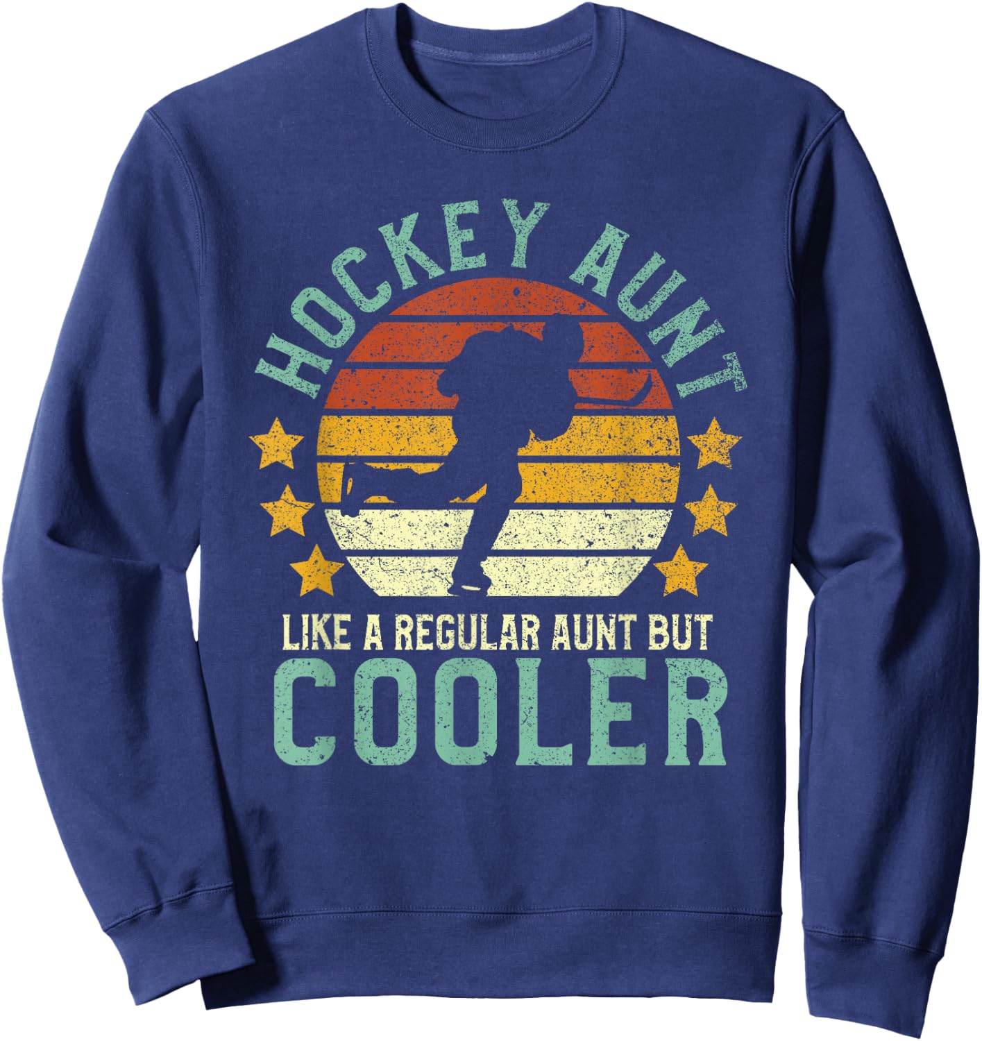 Hockey Aunt | Funny Female Ice Hockey Player & Fan Gift Sweatshirt - Sweatshirt | Navy