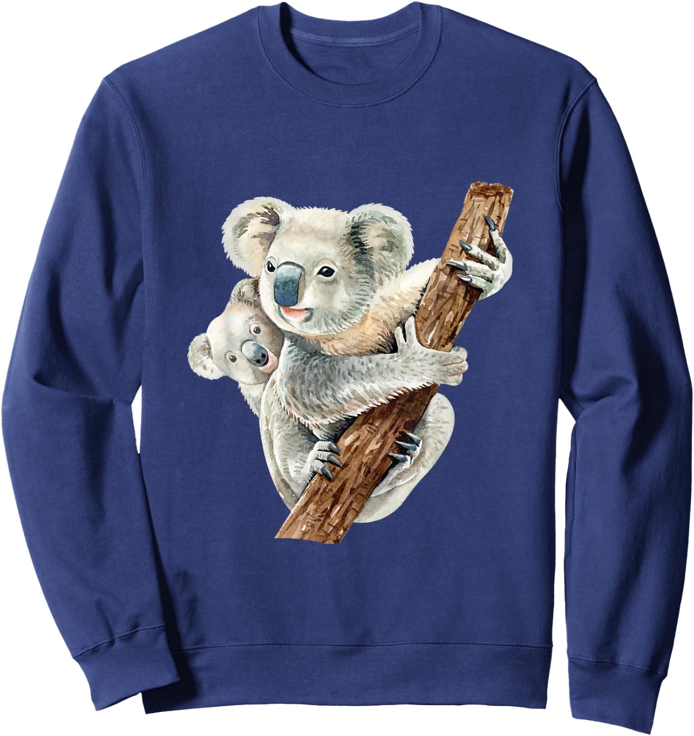 Realistic Australian Koala Parenting Cute Baby Wildlife Sweatshirt - Sweatshirt | Navy