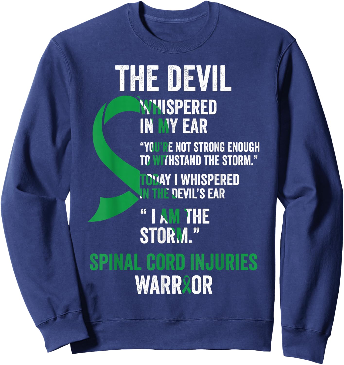 The Devil- Spinal Cord Injuries Awareness Support Ribbon Sweatshirt - Sweatshirt | Navy