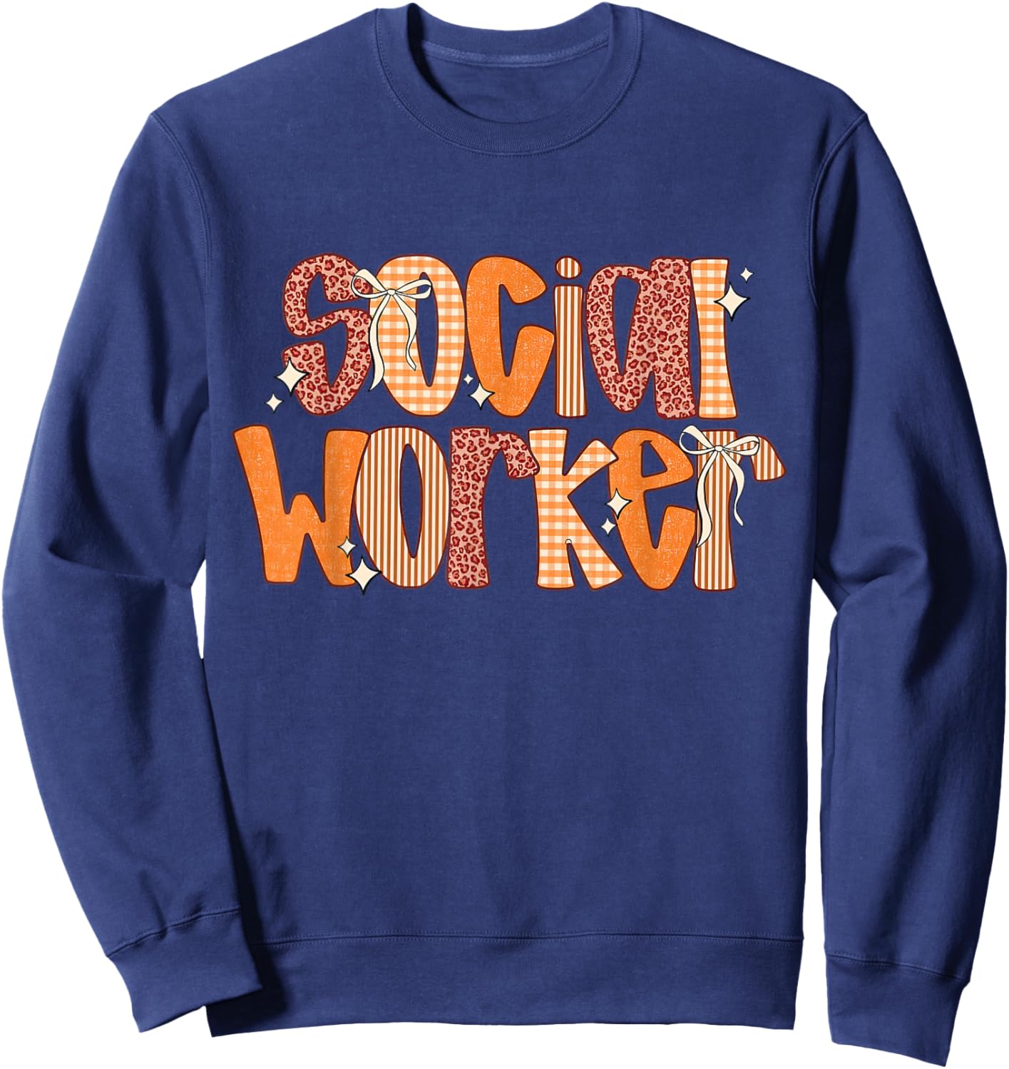 Fall Coquette Social Worker Advocate Support School Autumn Sweatshirt - Sweatshirt | Navy