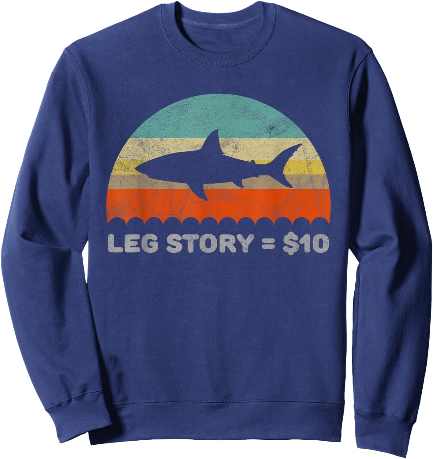 Funny Leg Story Shark Sweatshirt - Sweatshirt | Navy