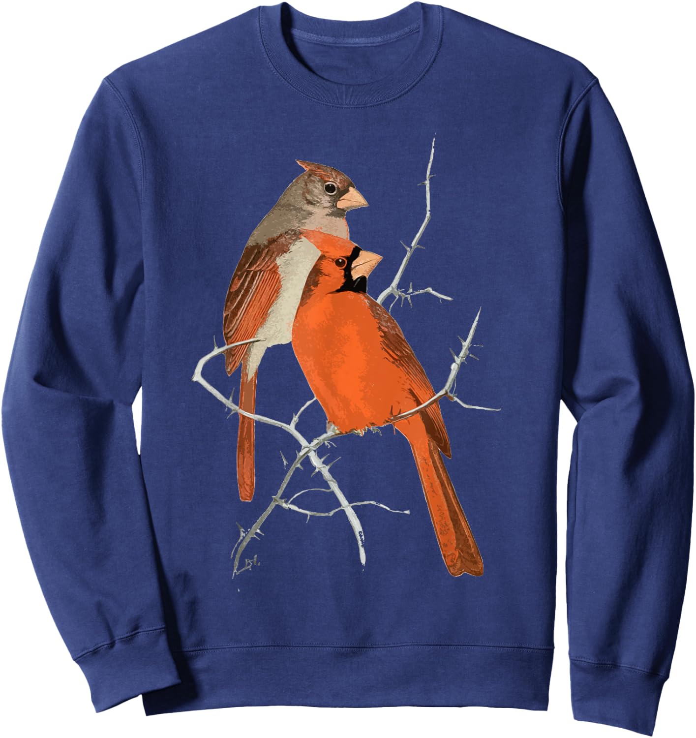 Red Cardinal Bird Male Female Sweatshirt - Sweatshirt | Navy