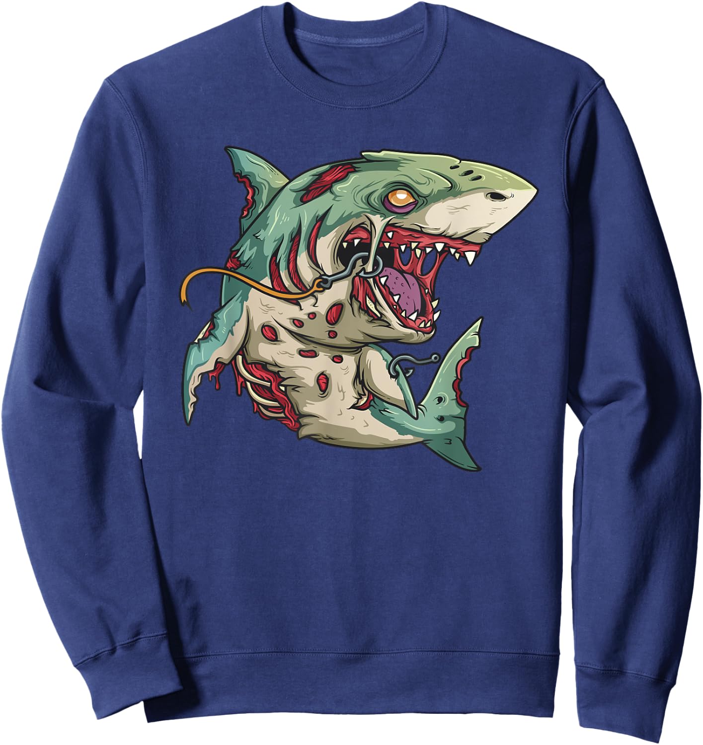 Zombie Shark Halloween Party Outfit Gift Surfer Children Sweatshirt - Sweatshirt | Navy