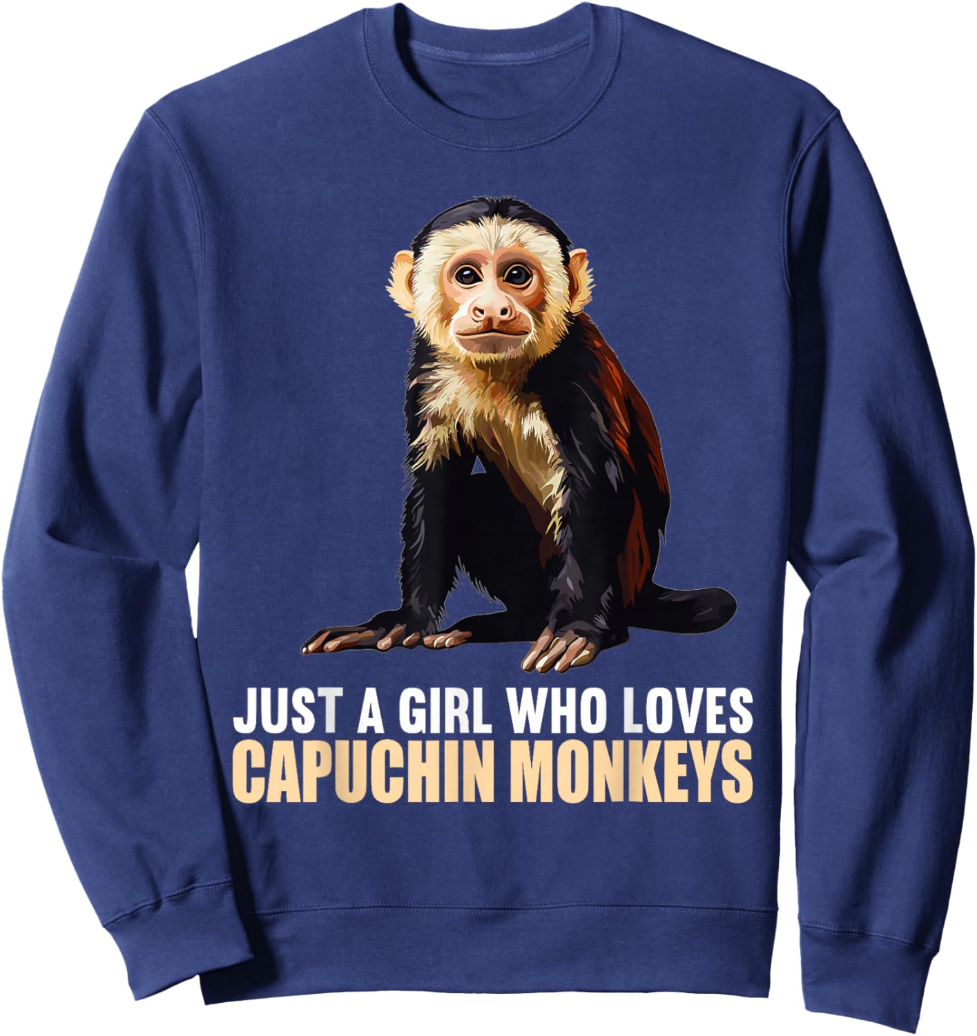 Capuchin Monkeys Capuchin Monkey Sweatshirt - Sweatshirt | Navy