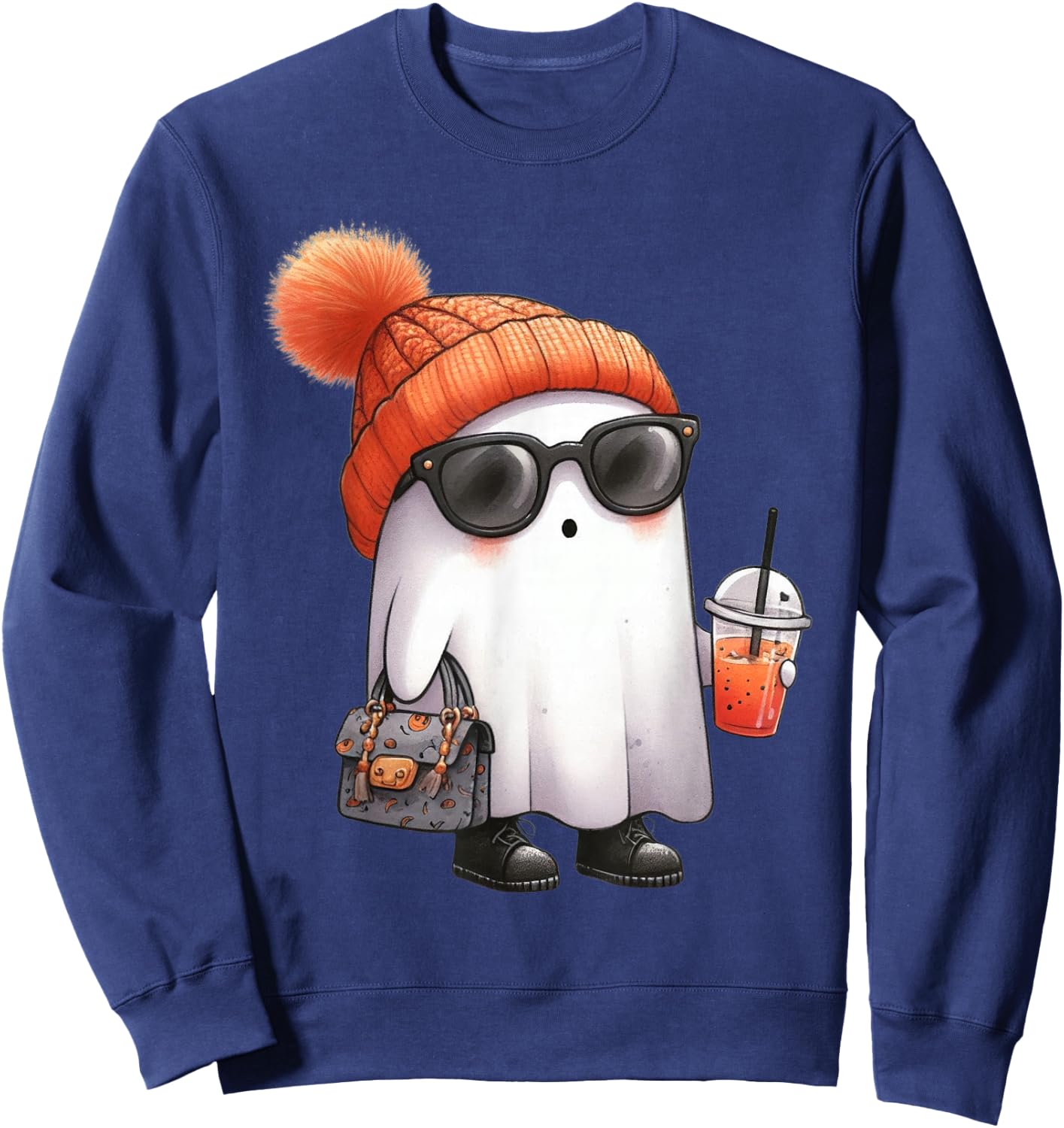 Ghost Halloween Party Costume Kids Sweatshirt - Sweatshirt | Navy