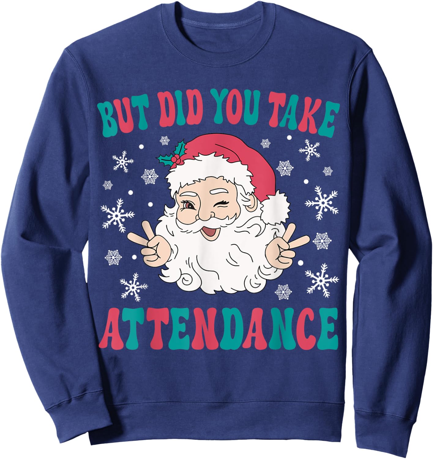 School Admin Secretary Christmas School Attendance Clerk Sweatshirt - Sweatshirt | Navy