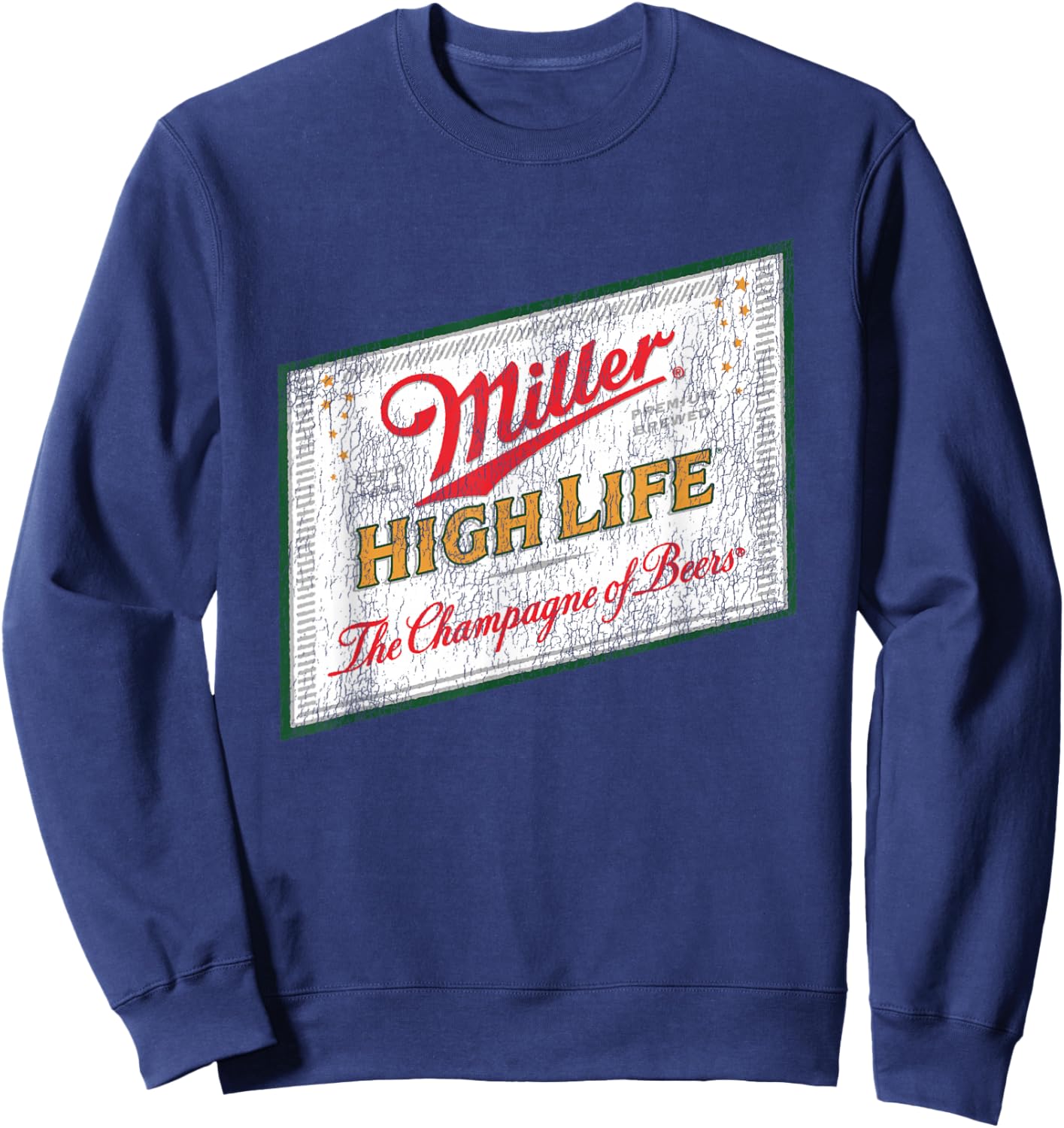 Miller High Life Champagne Of Beer Vintage Label Sweatshirt - Sweatshirt | Navy