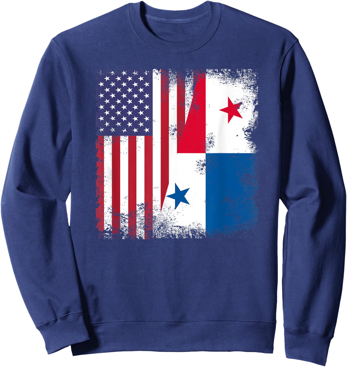 Half Panamanian Flag | Vintage Panama USA Gift Sweatshirt - Sweatshirt | Navy