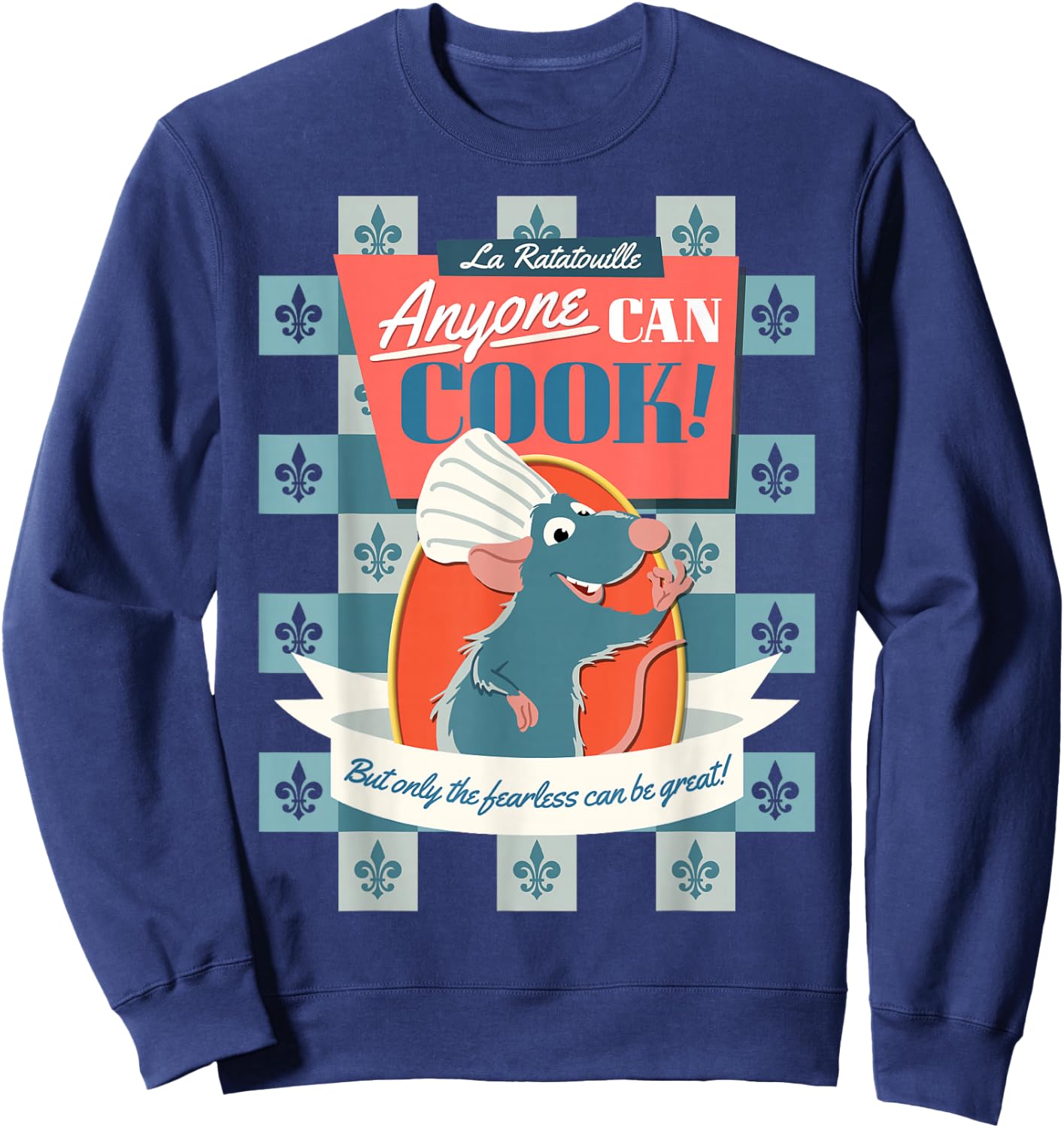 Disney Pixar Ratatouille Remy Anyone Can Cook Poster Small Sweatshirt - Sweatshirt | Navy