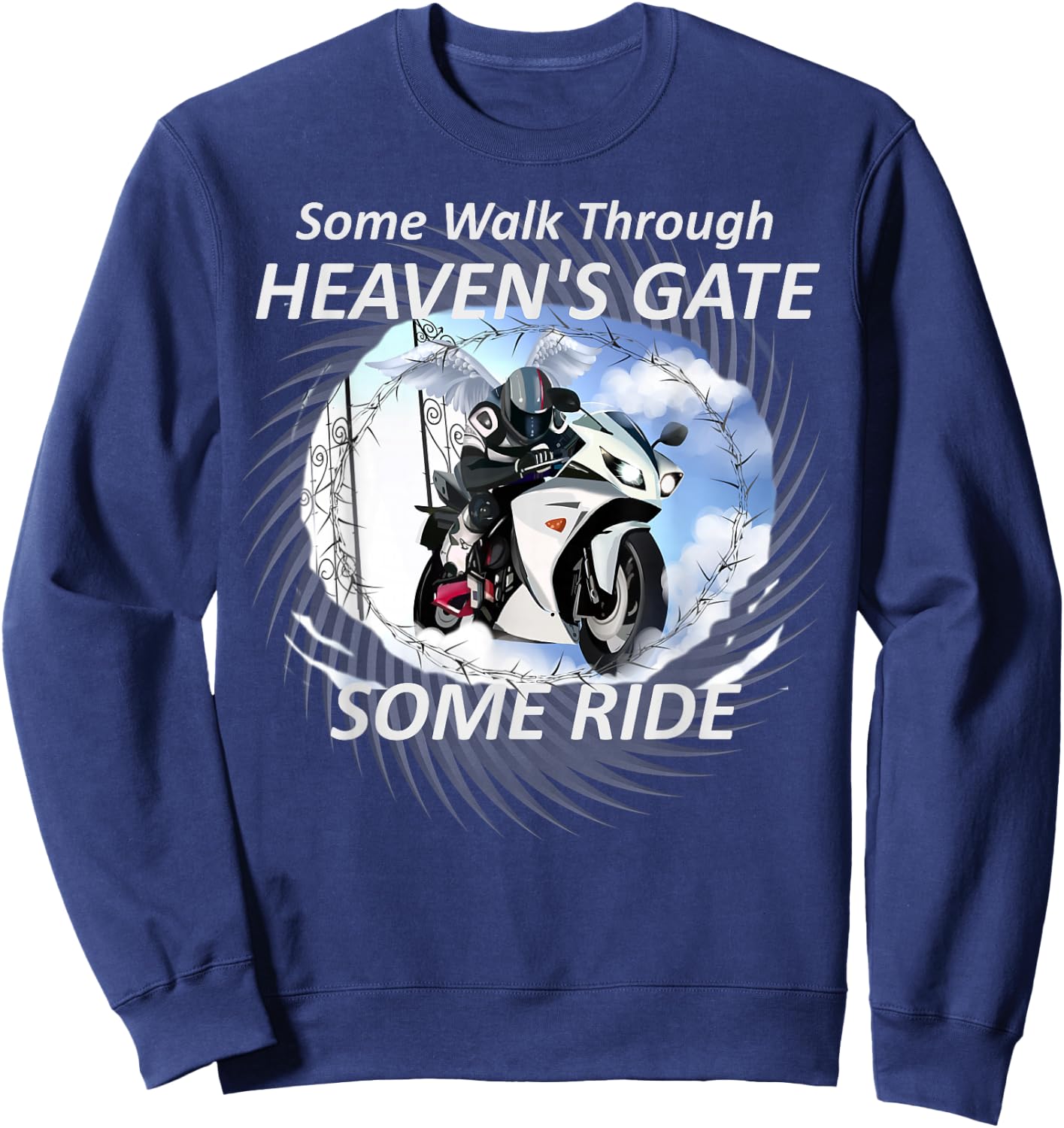 Fallen biker memorial , motorcycle riders and family. Sweatshirt - Sweatshirt | Navy