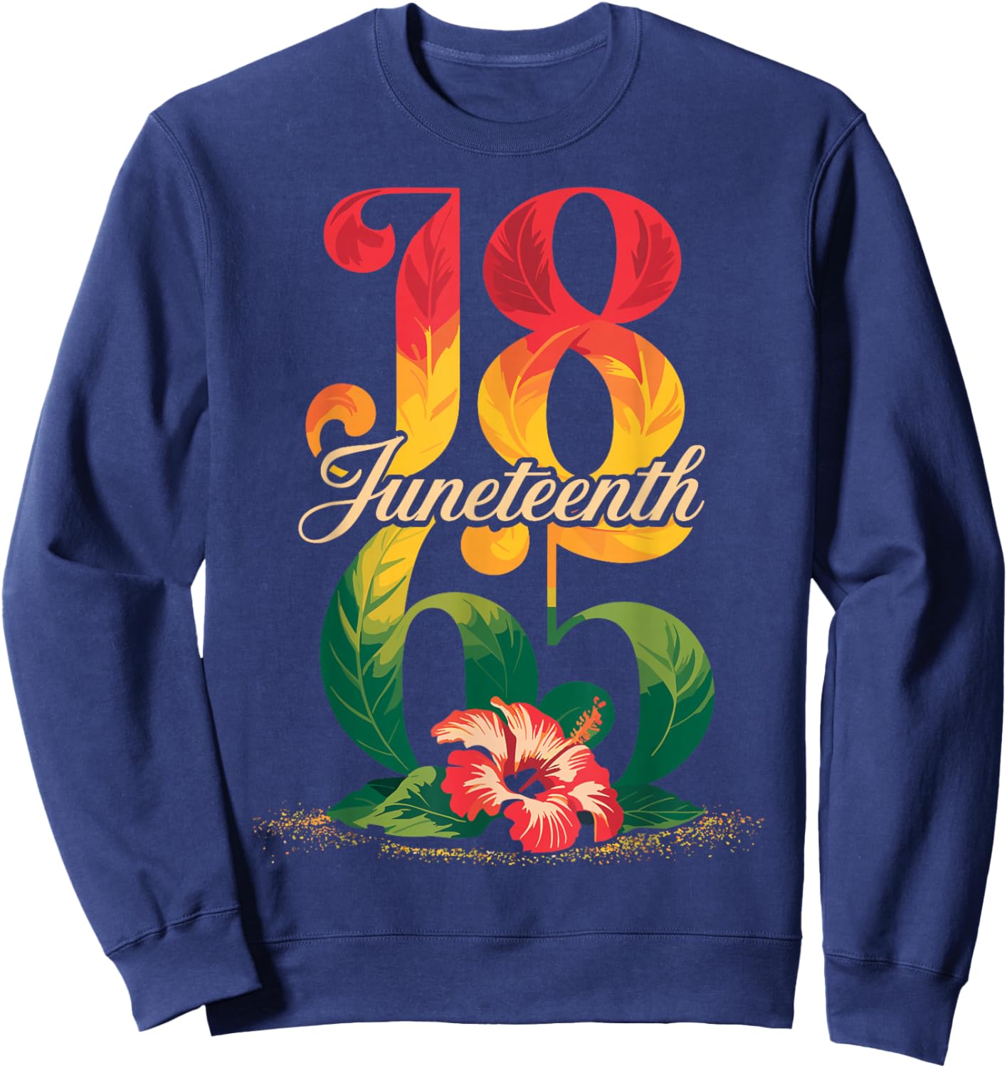 Juneteenth Black Women Flower Graphic Juneteenth 1865 Women Sweatshirt - Sweatshirt | Navy